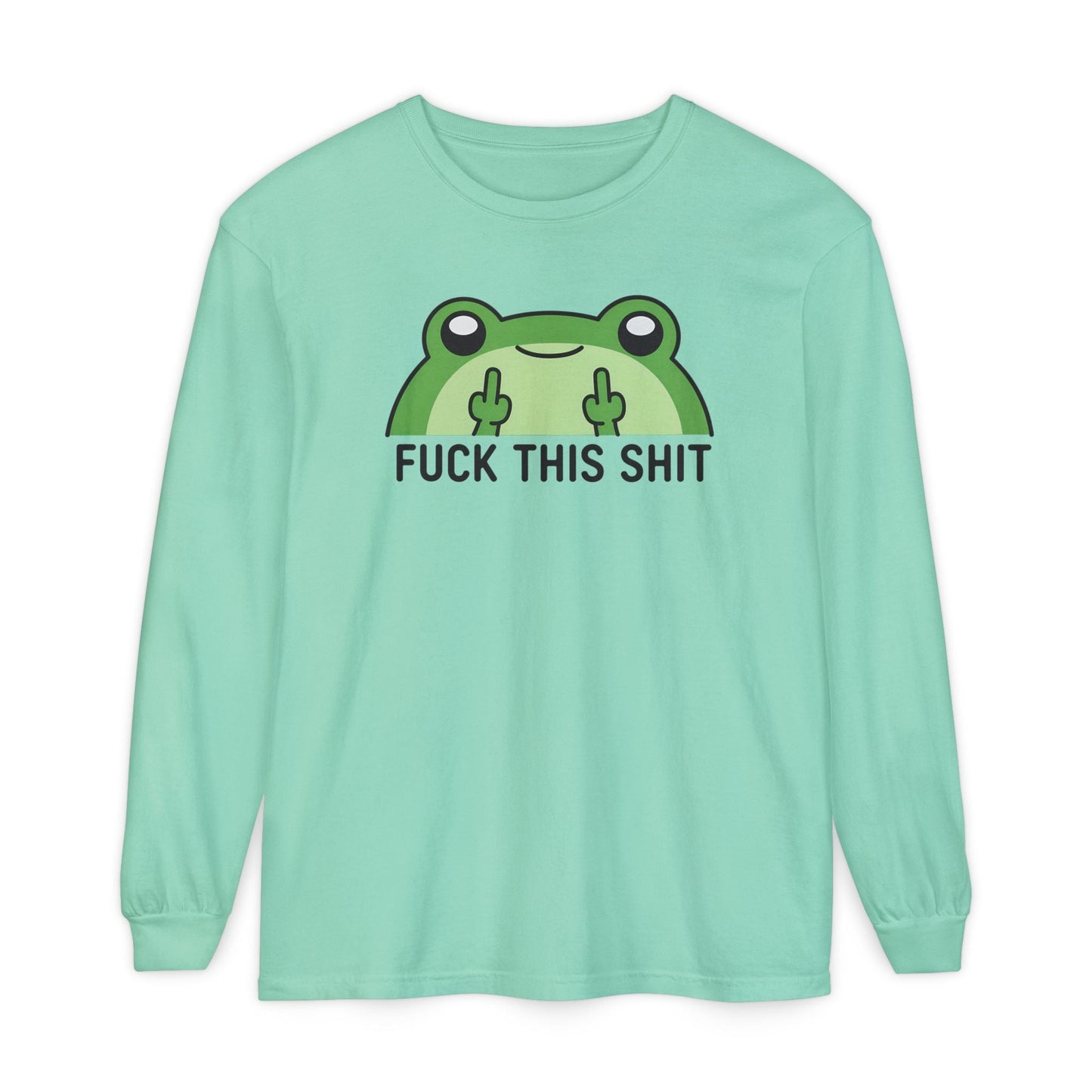 Funny Frog Graphic Long Sleeve T-Shirt, Humor Gift Shirt, Casual Everyday Wear, Unisex Tee, Birthday Gift, Sarcastic Apparel - Shirt Happens Graphics