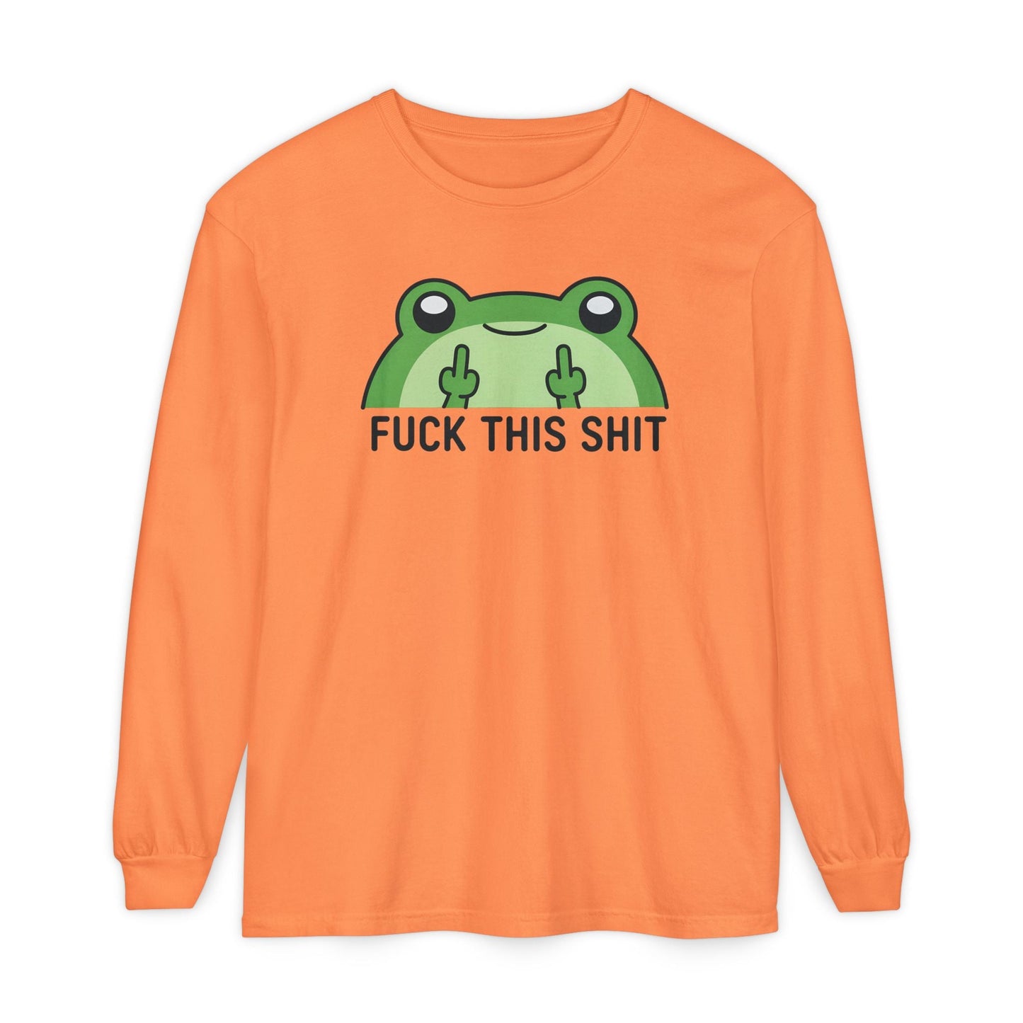 Funny Frog Graphic Long Sleeve T-Shirt, Humor Gift Shirt, Casual Everyday Wear, Unisex Tee, Birthday Gift, Sarcastic Apparel - Shirt Happens Graphics