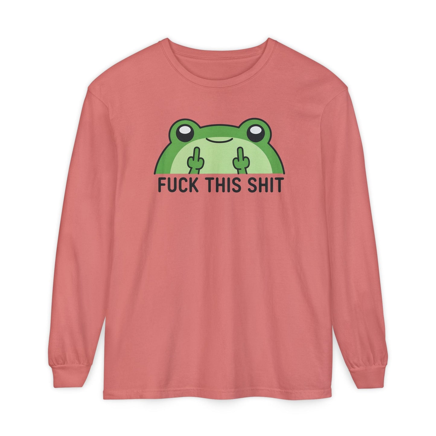 Funny Frog Graphic Long Sleeve T-Shirt, Humor Gift Shirt, Casual Everyday Wear, Unisex Tee, Birthday Gift, Sarcastic Apparel - Shirt Happens Graphics