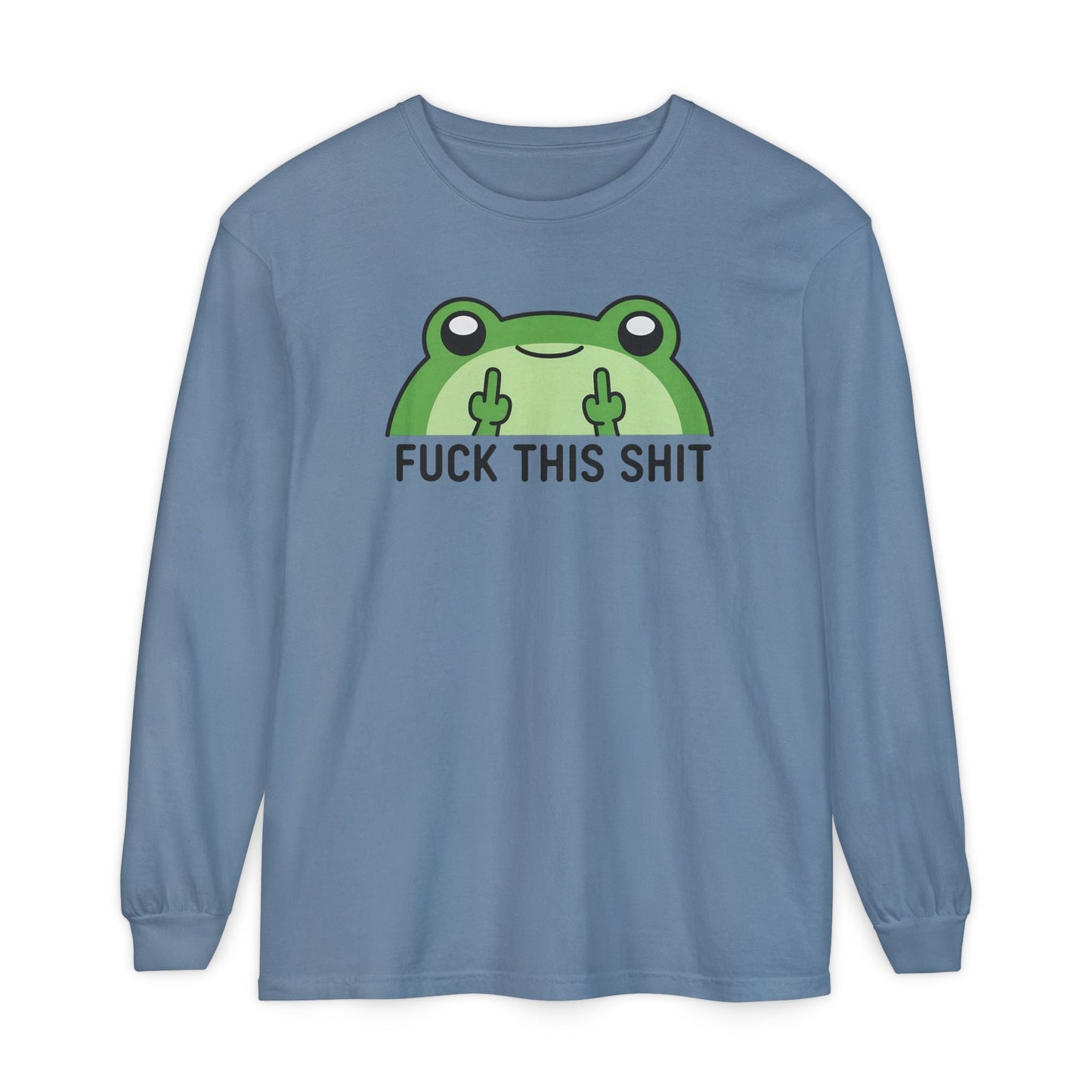 Funny Frog Graphic Long Sleeve T-Shirt, Humor Gift Shirt, Casual Everyday Wear, Unisex Tee, Birthday Gift, Sarcastic Apparel - Shirt Happens Graphics