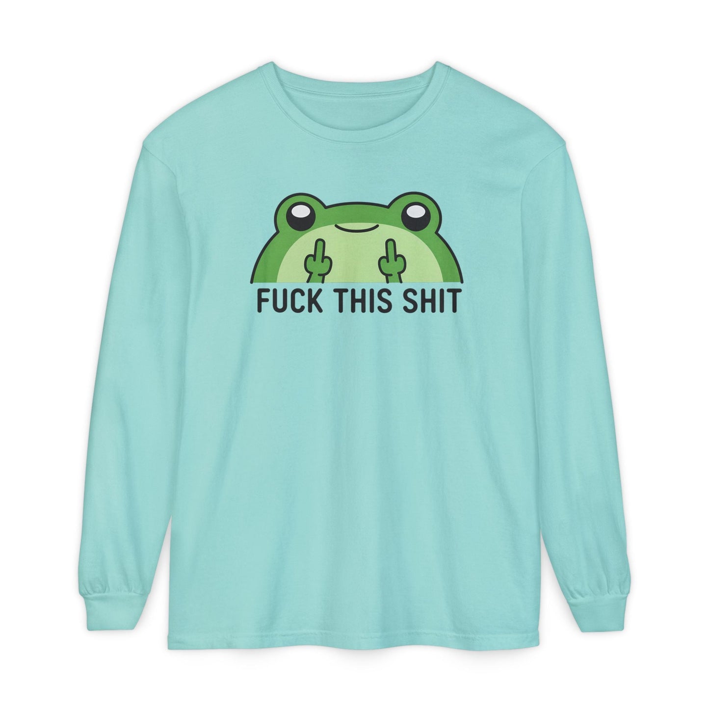 Funny Frog Graphic Long Sleeve T-Shirt, Humor Gift Shirt, Casual Everyday Wear, Unisex Tee, Birthday Gift, Sarcastic Apparel - Shirt Happens Graphics