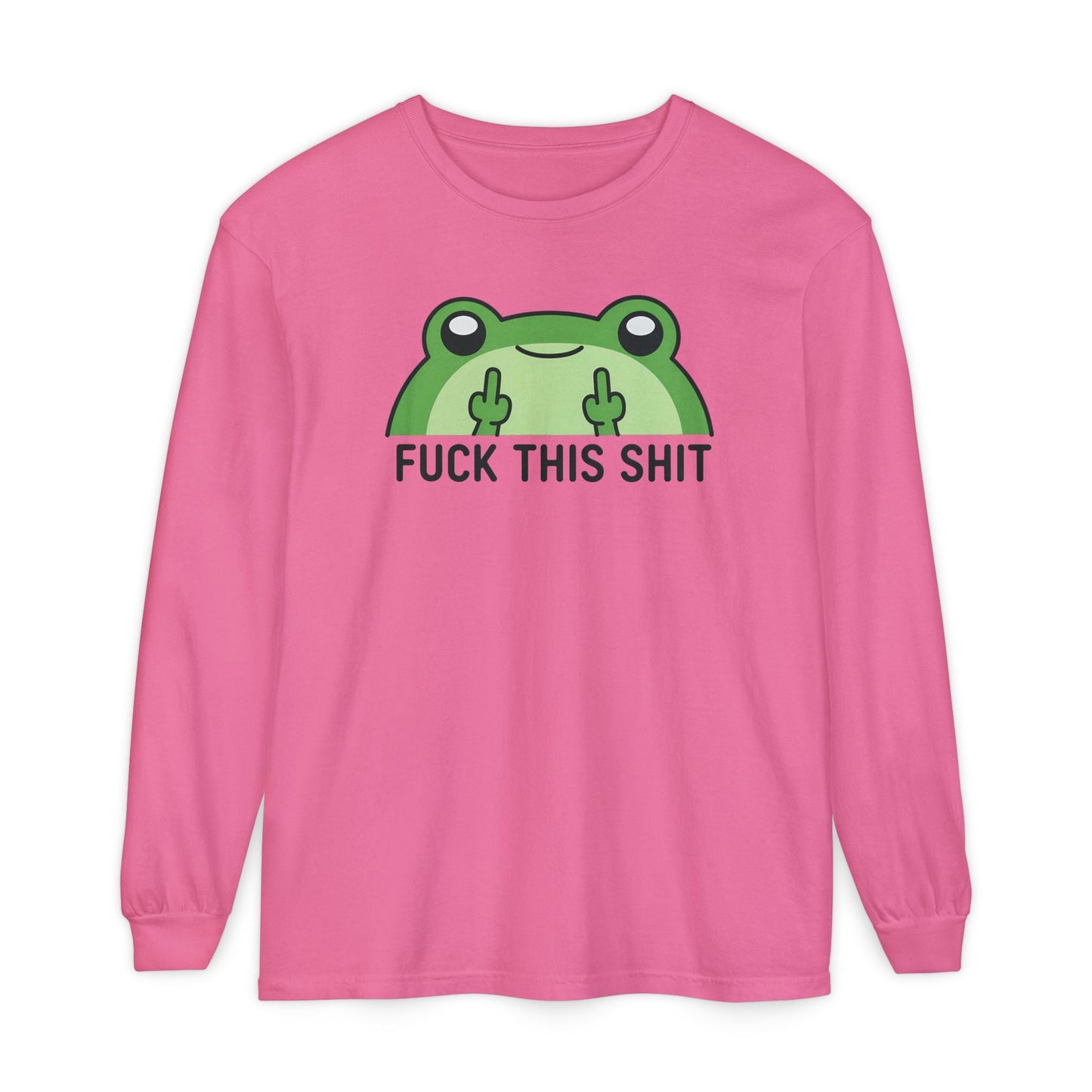 Funny Frog Graphic Long Sleeve T-Shirt, Humor Gift Shirt, Casual Everyday Wear, Unisex Tee, Birthday Gift, Sarcastic Apparel - Shirt Happens Graphics