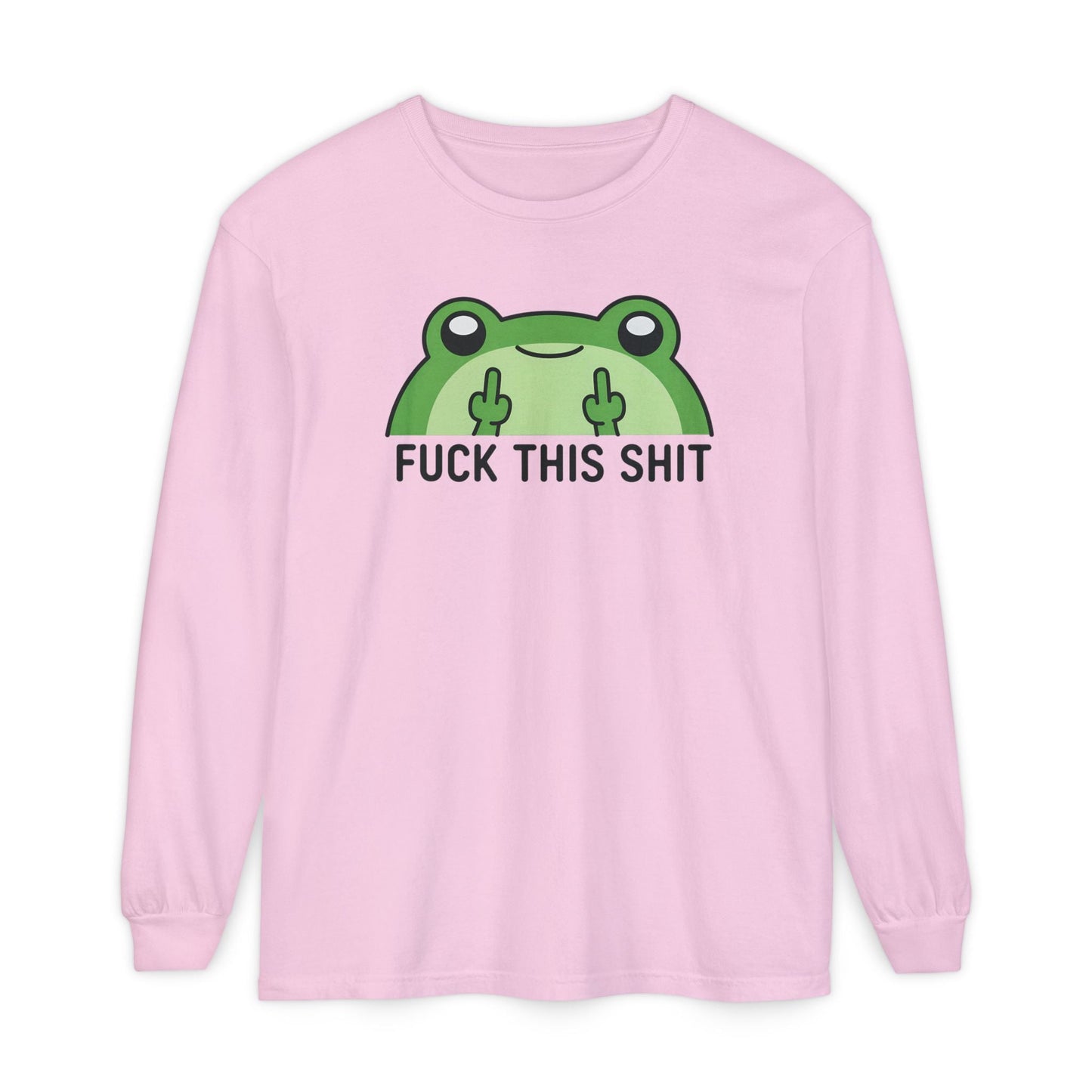Funny Frog Graphic Long Sleeve T-Shirt, Humor Gift Shirt, Casual Everyday Wear, Unisex Tee, Birthday Gift, Sarcastic Apparel - Shirt Happens Graphics