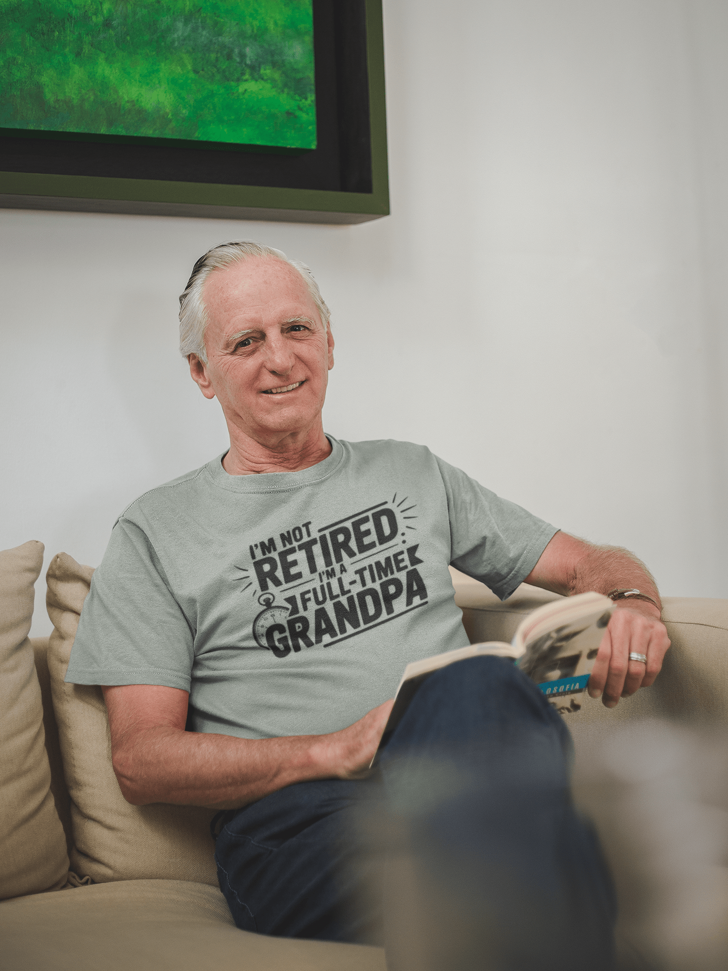 Funny Grandpa T-Shirt - I'm Not Retired, Full - Time Grandpa Gift, Unisex Tee for Family Occasions, Perfect for Father's Day - Shirt Happens Graphics