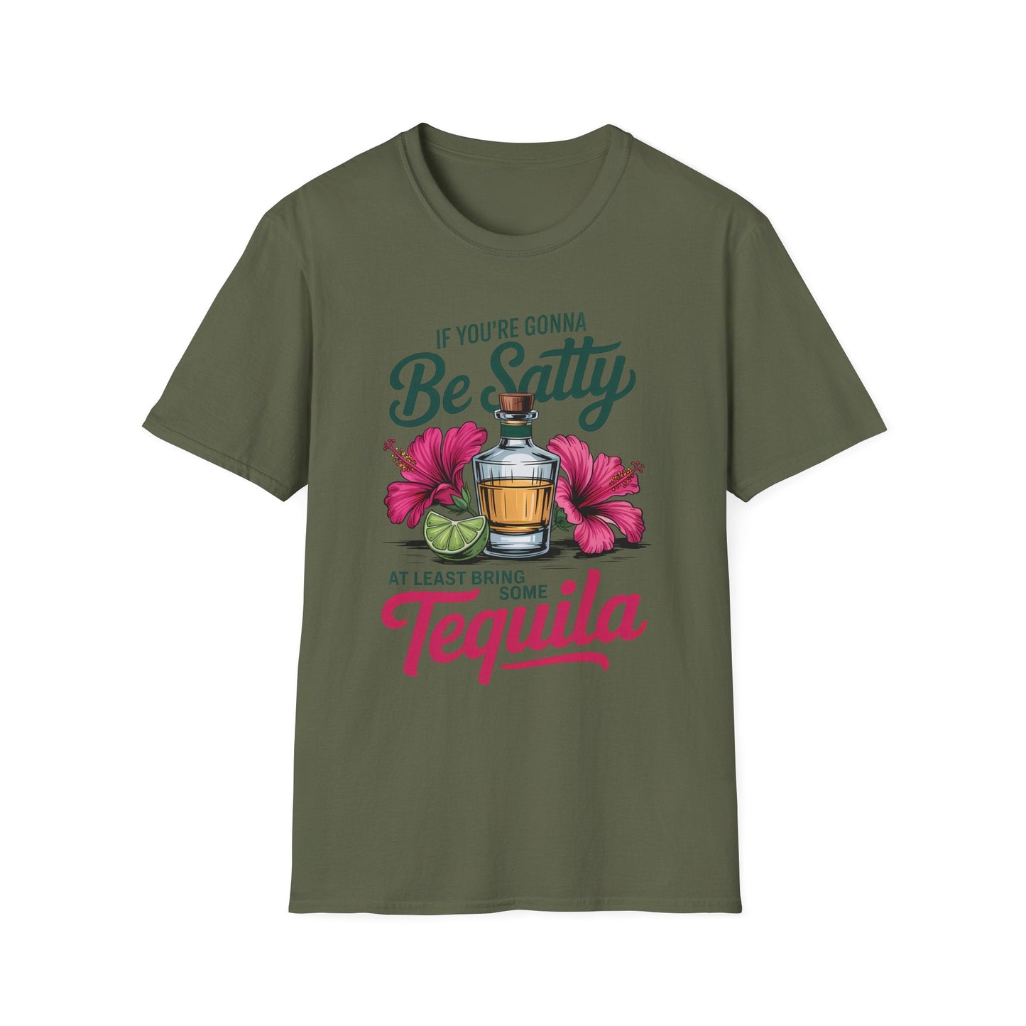 Funny Tequila T-Shirt, Be Salty Quote - Shirt Happens Graphics