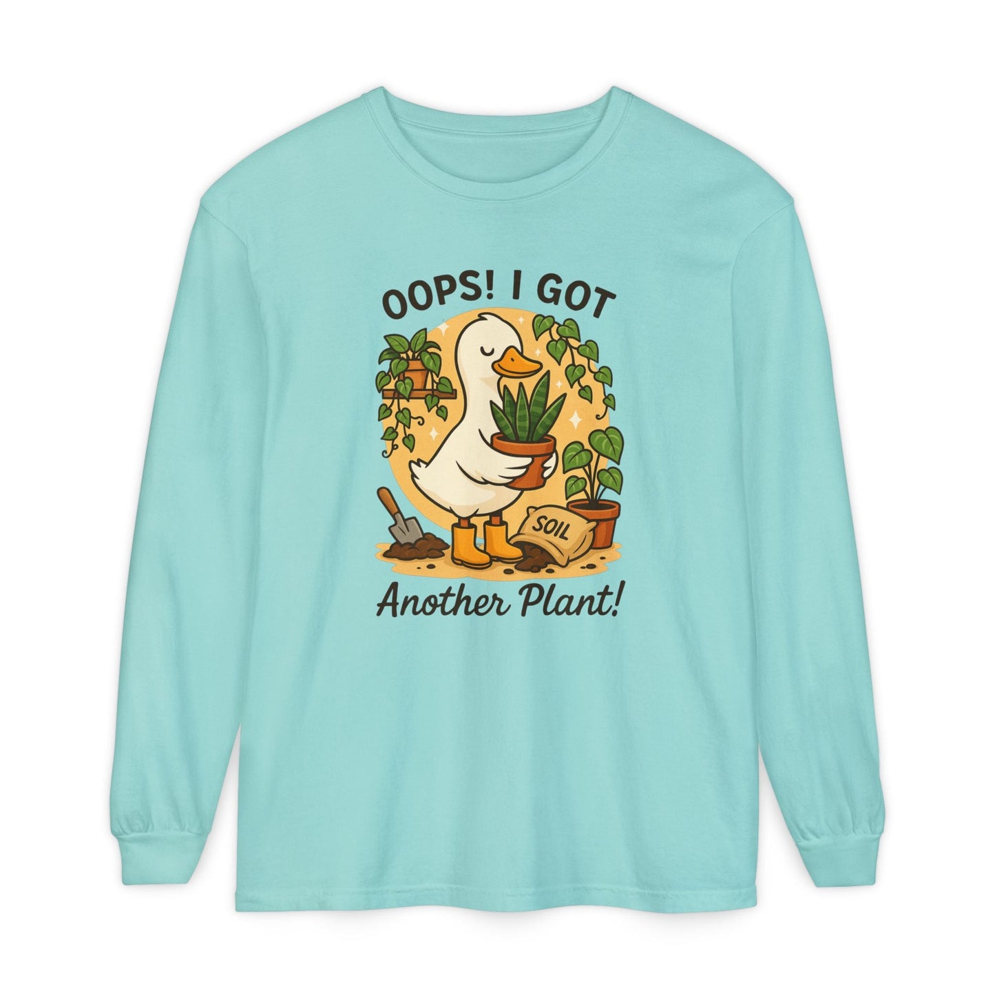 Gardening Humor Long Sleeve Tee, Oops I Got Another Plant Shirt, Funny Plant Lover Gift, Unisex Plant Enthusiast Top, Quirky Gardening [...] - Shirt Happens Graphics