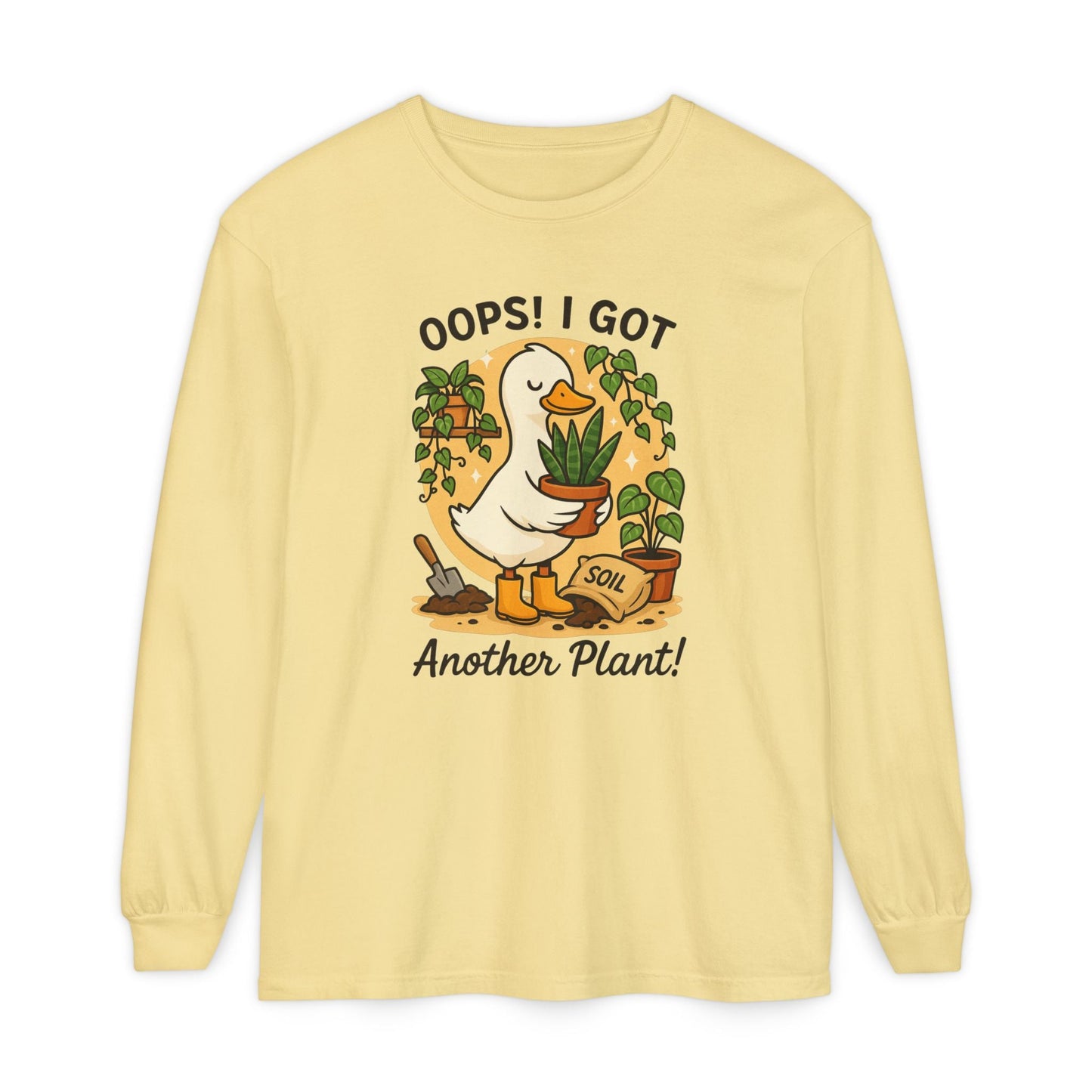 Gardening Humor Long Sleeve Tee, Oops I Got Another Plant Shirt, Funny Plant Lover Gift, Unisex Plant Enthusiast Top, Quirky Gardening [...] - Shirt Happens Graphics