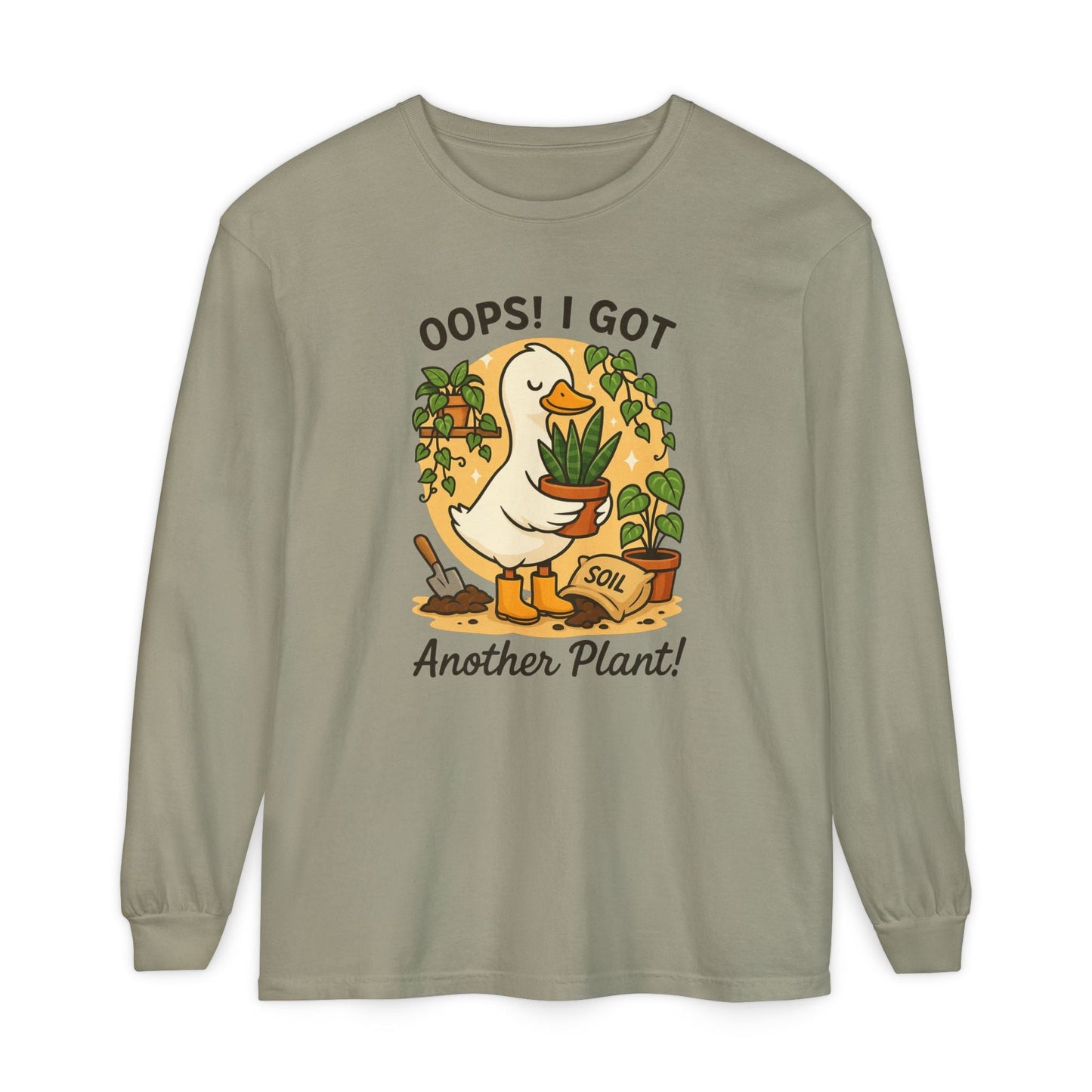 Gardening Humor Long Sleeve Tee, Oops I Got Another Plant Shirt, Funny Plant Lover Gift, Unisex Plant Enthusiast Top, Quirky Gardening [...] - Shirt Happens Graphics