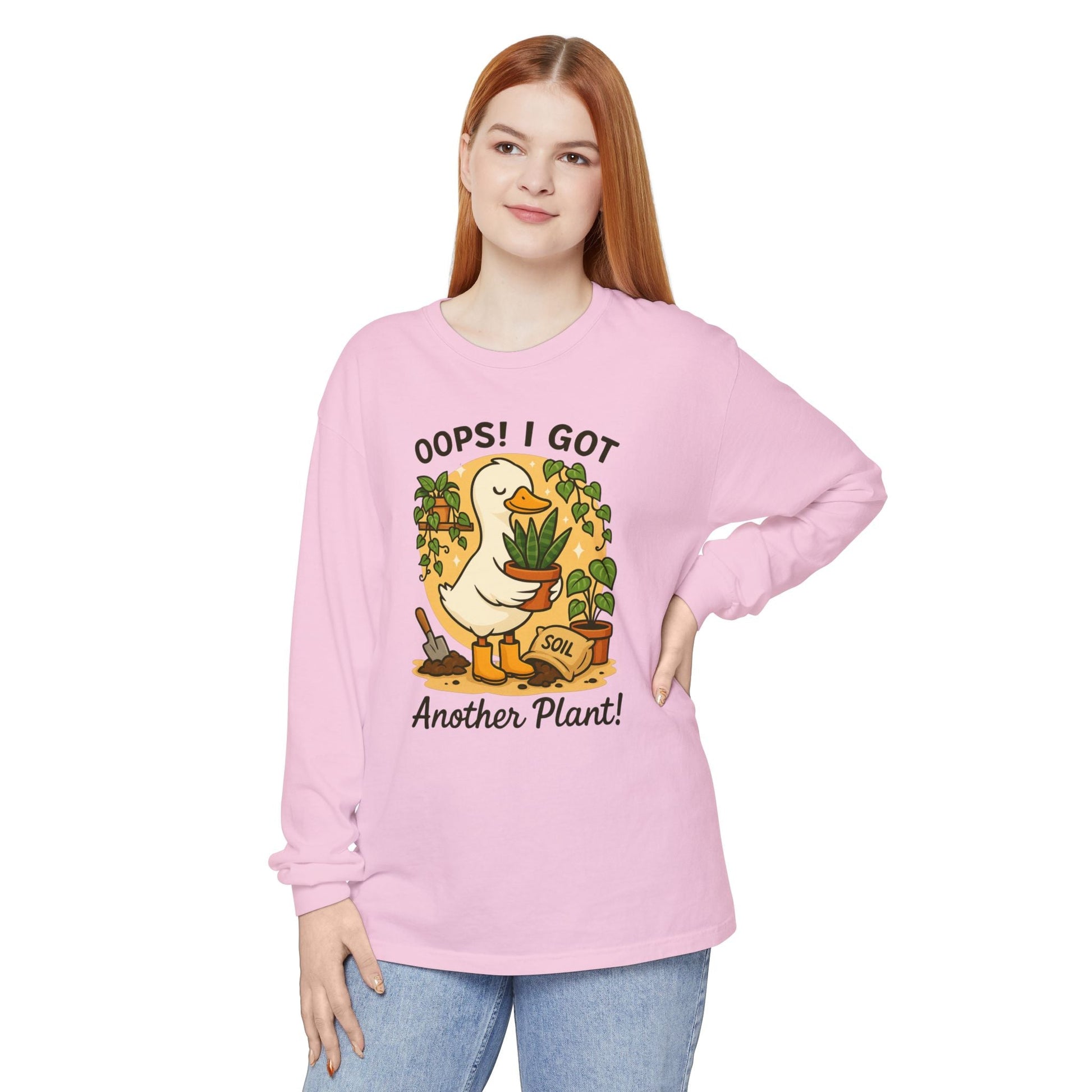 Gardening Humor Long Sleeve Tee, Oops I Got Another Plant Shirt, Funny Plant Lover Gift, Unisex Plant Enthusiast Top, Quirky Gardening [...] - Shirt Happens Graphics