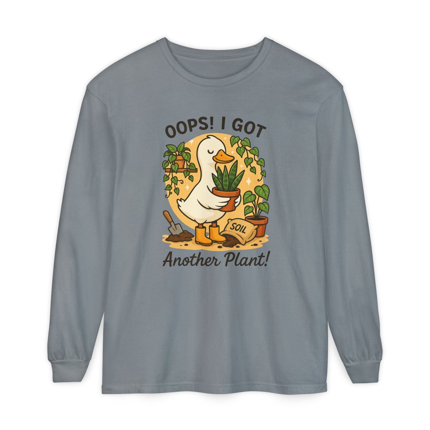 Gardening Humor Long Sleeve Tee, Oops I Got Another Plant Shirt, Funny Plant Lover Gift, Unisex Plant Enthusiast Top, Quirky Gardening [...] - Shirt Happens Graphics