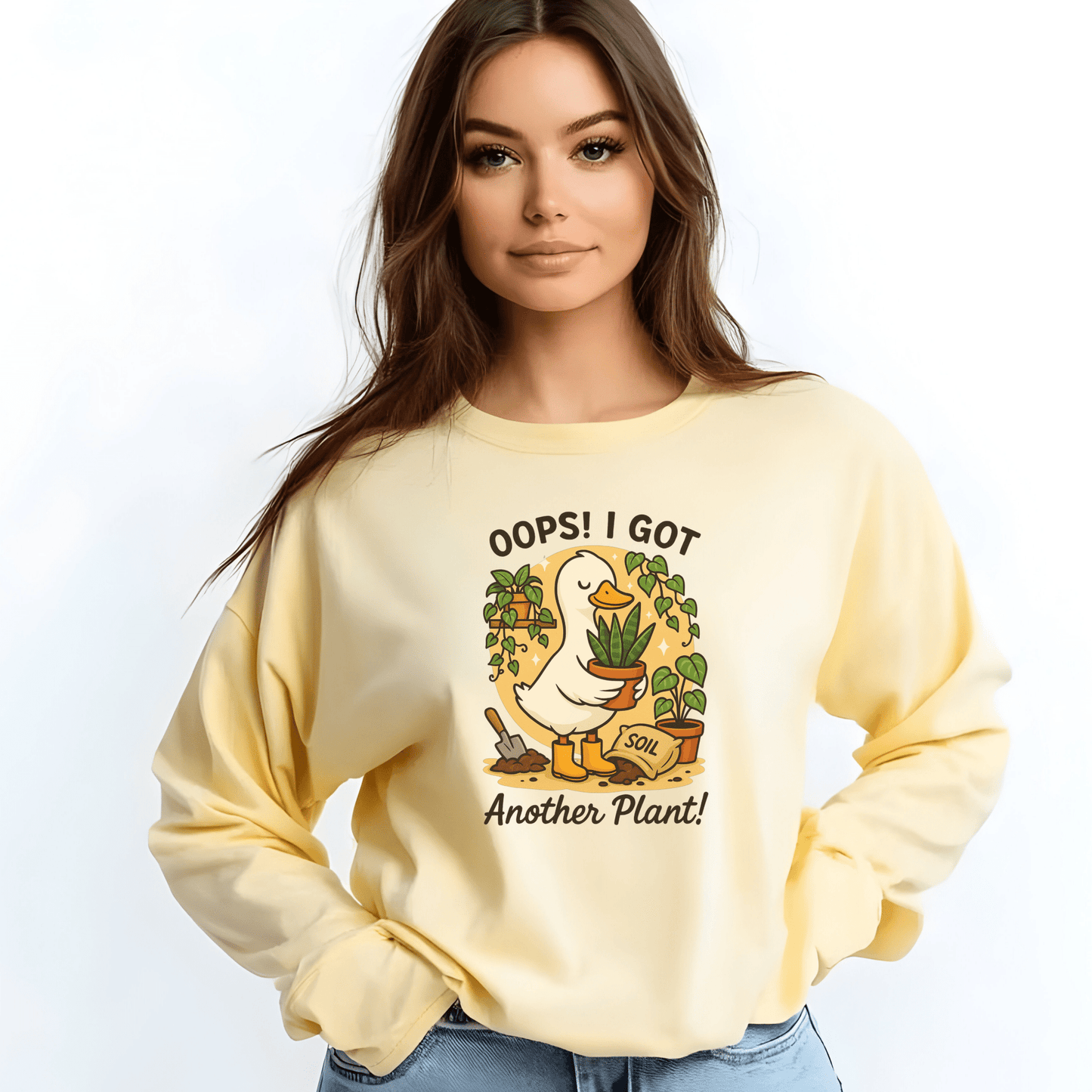 Gardening Humor Long Sleeve Tee, Oops I Got Another Plant Shirt, Funny Plant Lover Gift, Unisex Plant Enthusiast Top, Quirky Gardening [...] - Shirt Happens Graphics