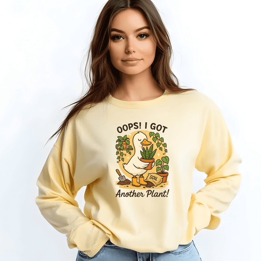Gardening Humor Long Sleeve Tee, Oops I Got Another Plant Shirt, Funny Plant Lover Gift, Unisex Plant Enthusiast Top, Quirky Gardening [...] - Shirt Happens Graphics
