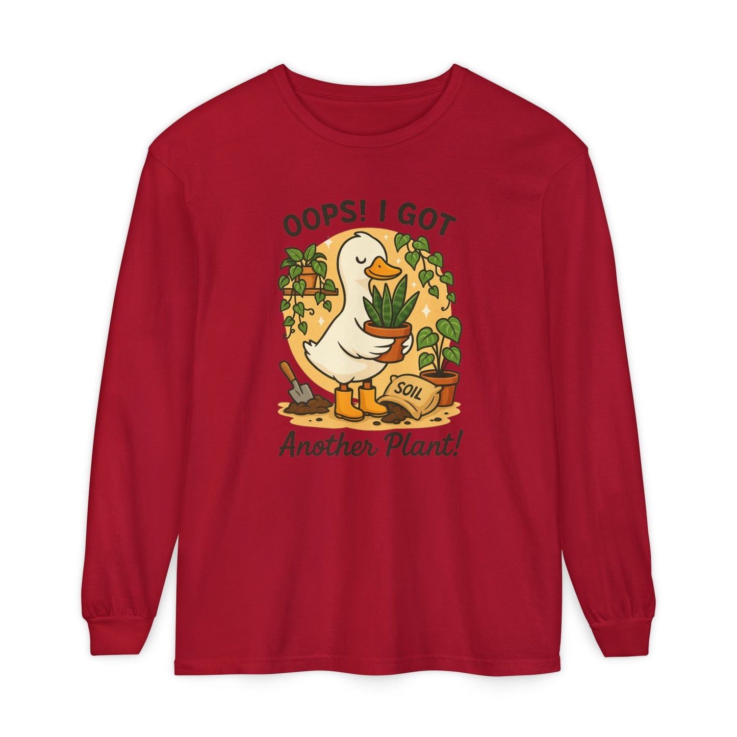 Gardening Humor Long Sleeve Tee, Oops I Got Another Plant Shirt, Funny Plant Lover Gift, Unisex Plant Enthusiast Top, Quirky Gardening [...] - Shirt Happens Graphics