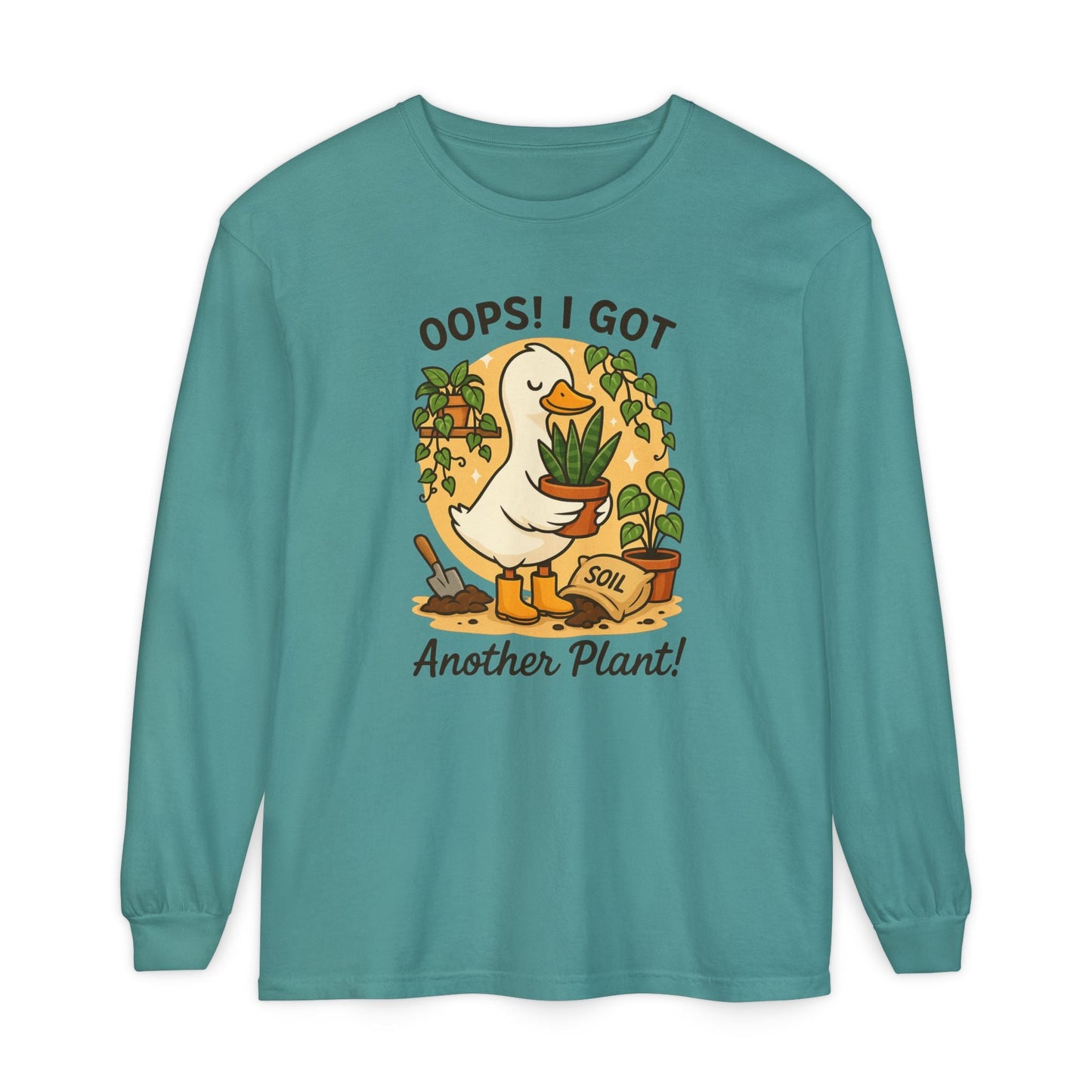 Gardening Humor Long Sleeve Tee, Oops I Got Another Plant Shirt, Funny Plant Lover Gift, Unisex Plant Enthusiast Top, Quirky Gardening [...] - Shirt Happens Graphics