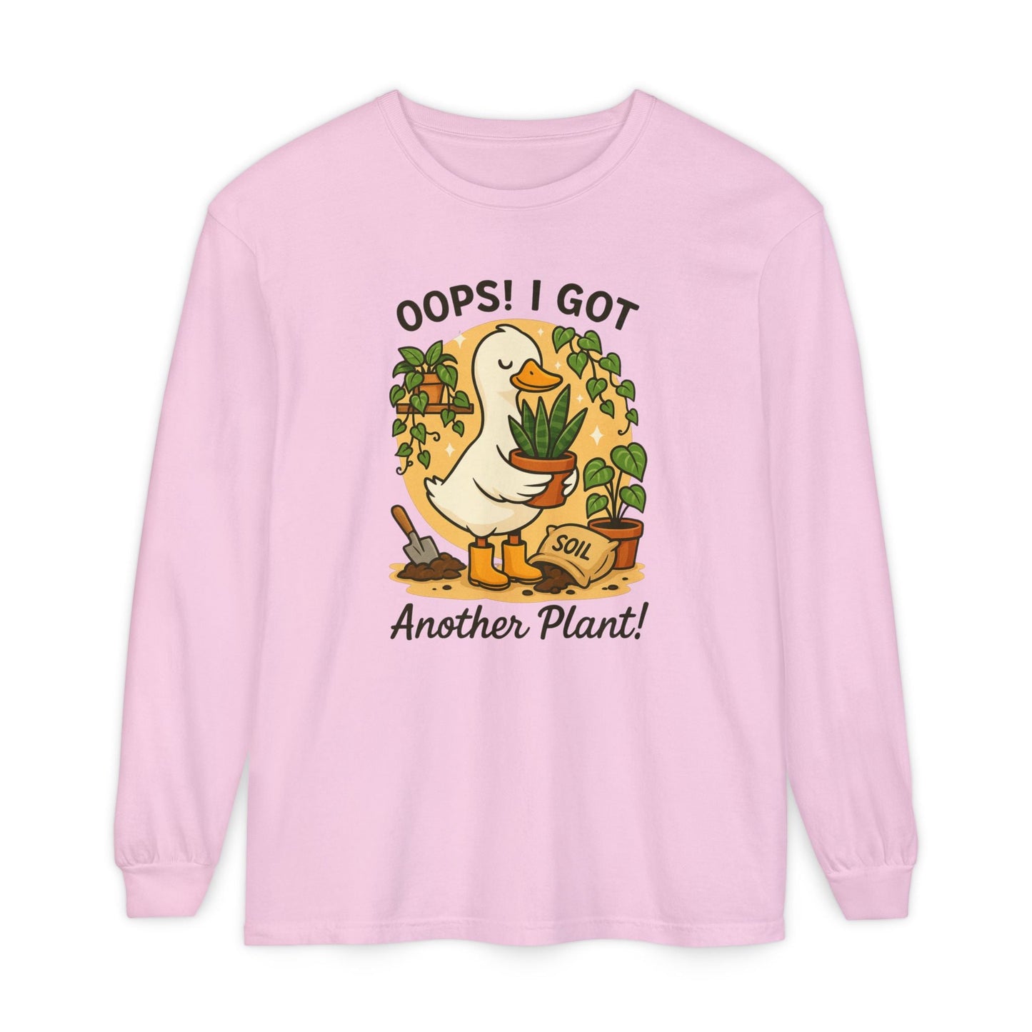 Gardening Humor Long Sleeve Tee, Oops I Got Another Plant Shirt, Funny Plant Lover Gift, Unisex Plant Enthusiast Top, Quirky Gardening [...] - Shirt Happens Graphics
