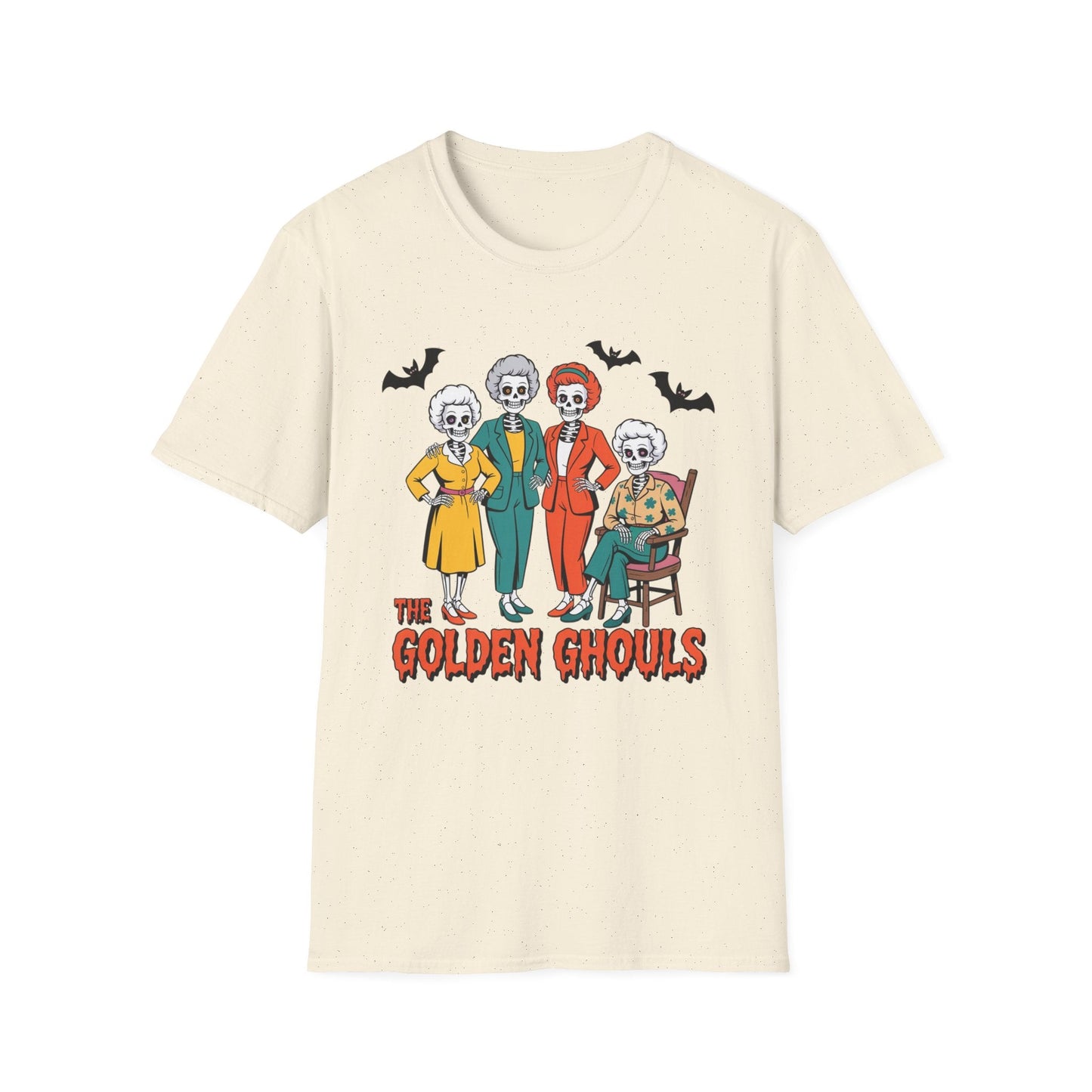 Golden Ghouls Unisex T-Shirt, Halloween Costume Tee, Spooky Style Shirt, Casual Fall Wear, Perfect for Ghoulish Gatherings - Shirt Happens Graphics