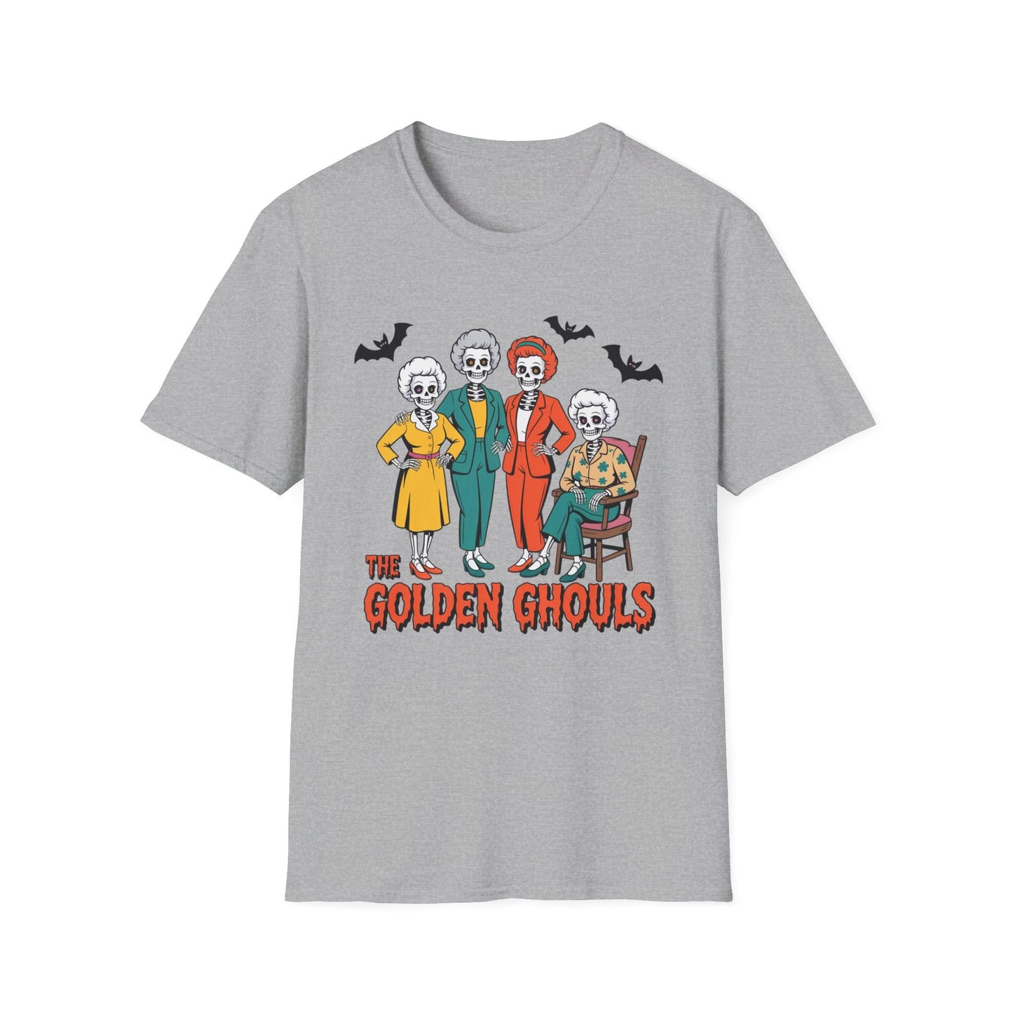 Golden Ghouls Unisex T-Shirt, Halloween Costume Tee, Spooky Style Shirt, Casual Fall Wear, Perfect for Ghoulish Gatherings - Shirt Happens Graphics