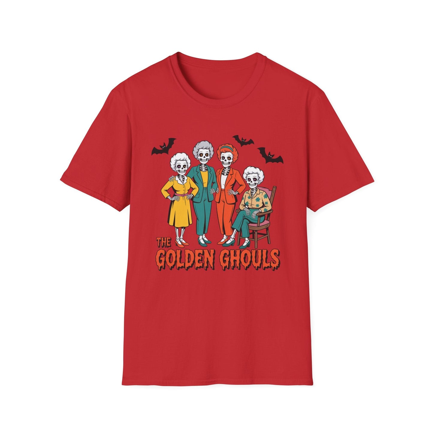 Golden Ghouls Unisex T-Shirt, Halloween Costume Tee, Spooky Style Shirt, Casual Fall Wear, Perfect for Ghoulish Gatherings - Shirt Happens Graphics