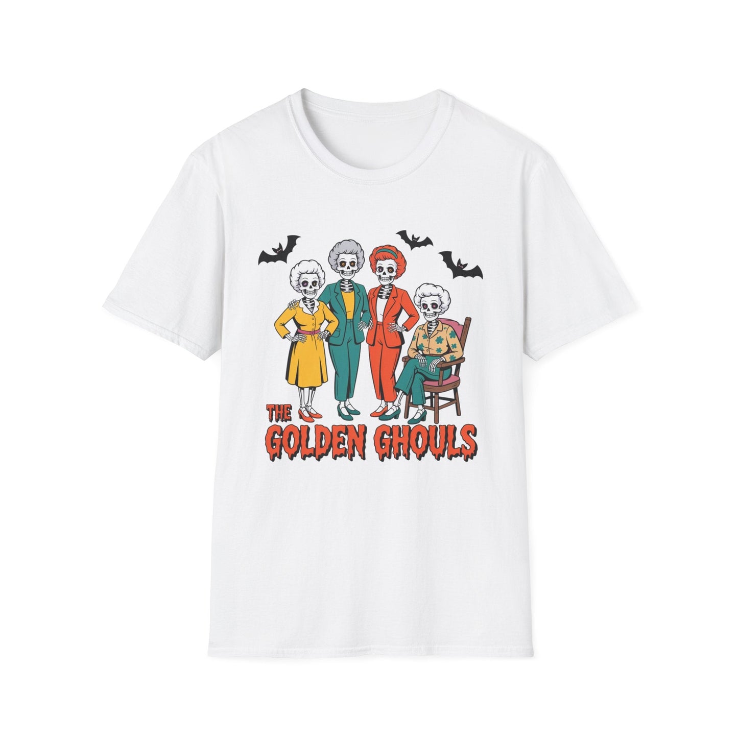 Golden Ghouls Unisex T-Shirt, Halloween Costume Tee, Spooky Style Shirt, Casual Fall Wear, Perfect for Ghoulish Gatherings - Shirt Happens Graphics