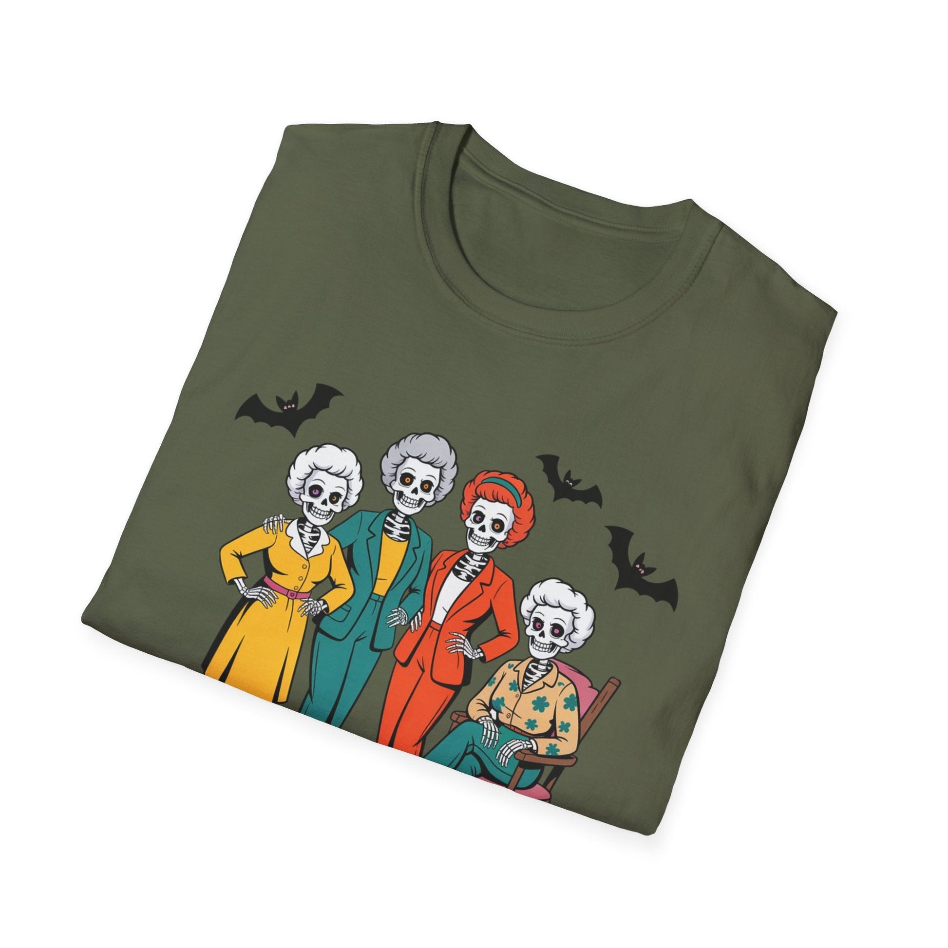 Golden Ghouls Unisex T-Shirt, Halloween Costume Tee, Spooky Style Shirt, Casual Fall Wear, Perfect for Ghoulish Gatherings - Shirt Happens Graphics
