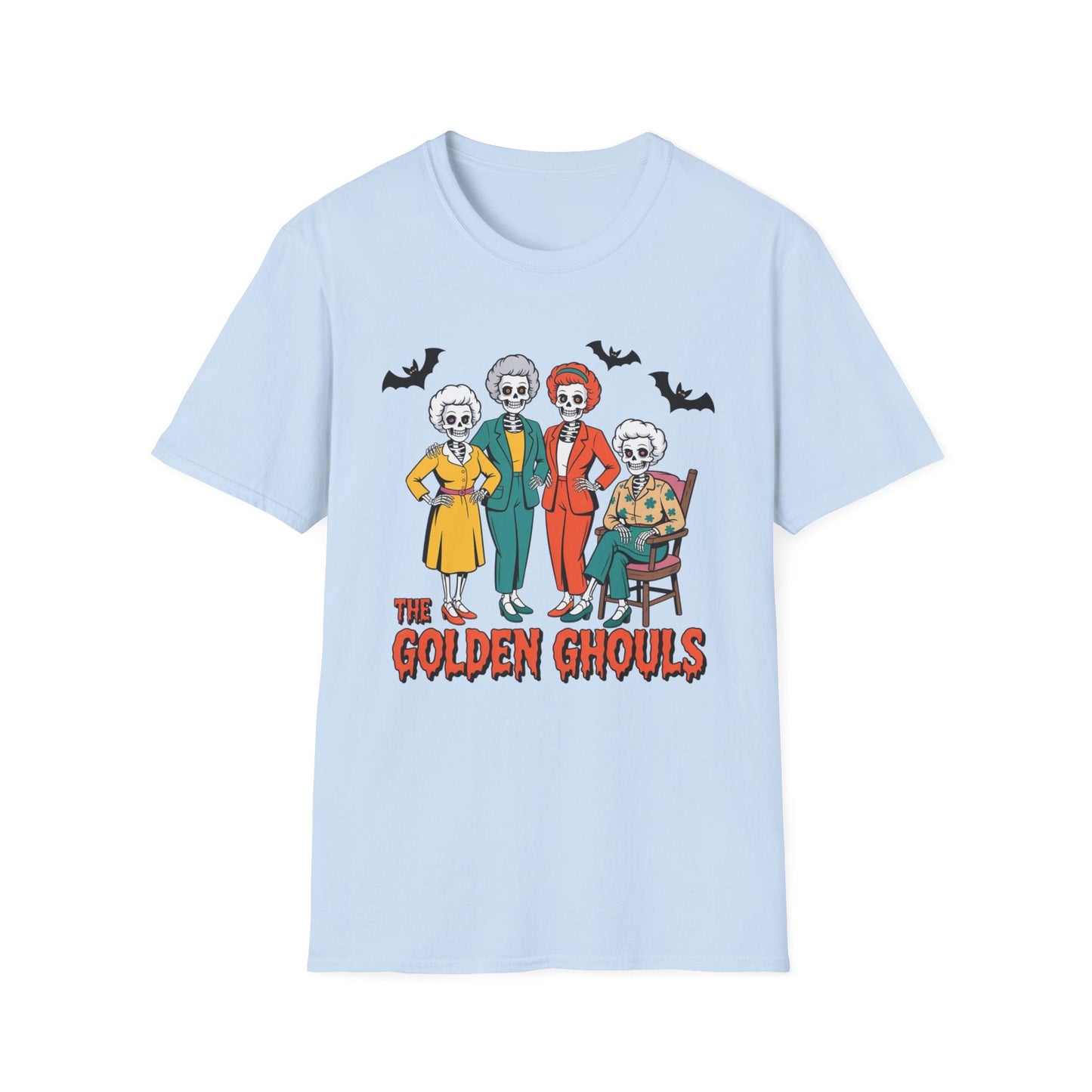 Golden Ghouls Unisex T-Shirt, Halloween Costume Tee, Spooky Style Shirt, Casual Fall Wear, Perfect for Ghoulish Gatherings - Shirt Happens Graphics