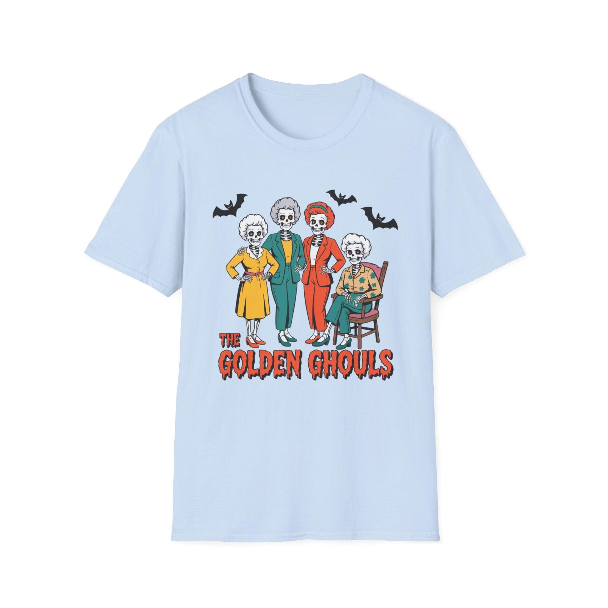 Golden Ghouls Unisex T-Shirt, Halloween Costume Tee, Spooky Style Shirt, Casual Fall Wear, Perfect for Ghoulish Gatherings - Shirt Happens Graphics