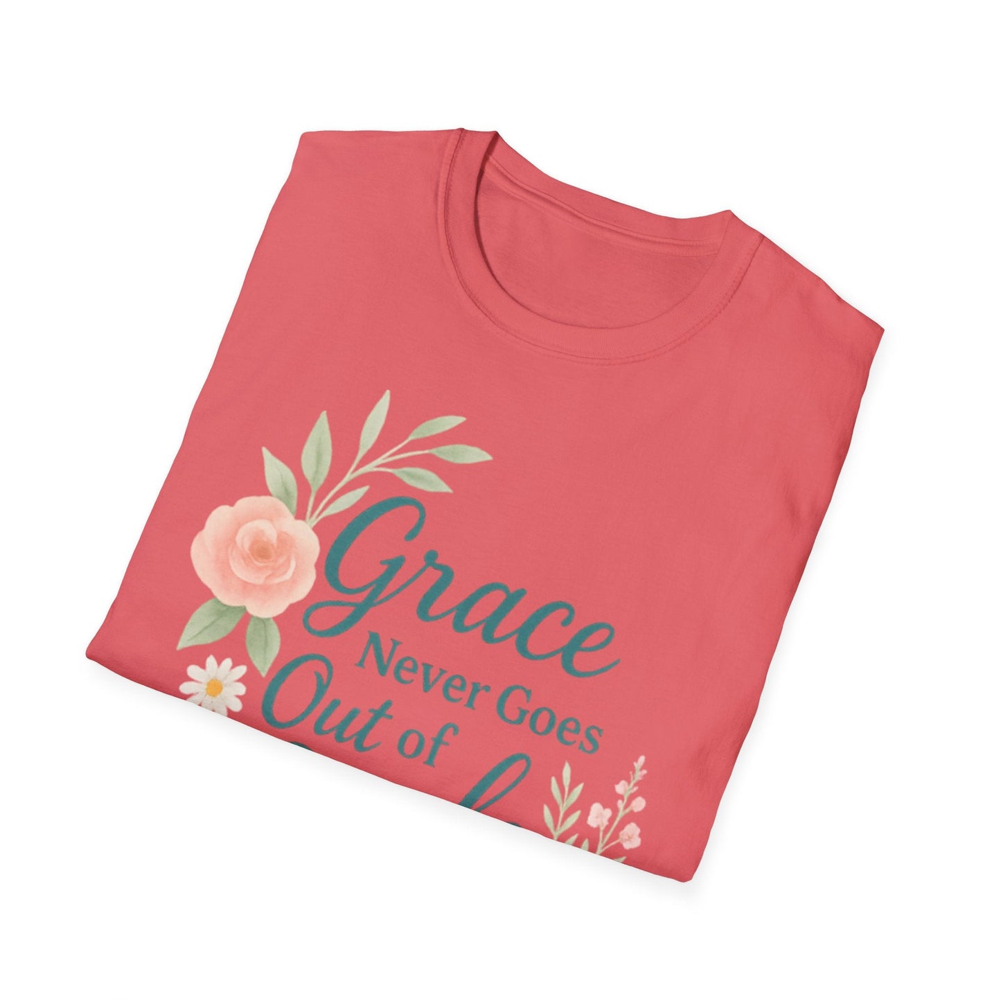 Grace Never Goes Out of Style - Floral Quote T-Shirt - Shirt Happens Graphics