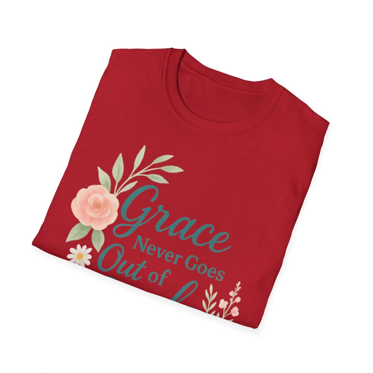 Grace Never Goes Out of Style - Floral Quote T-Shirt - Shirt Happens Graphics