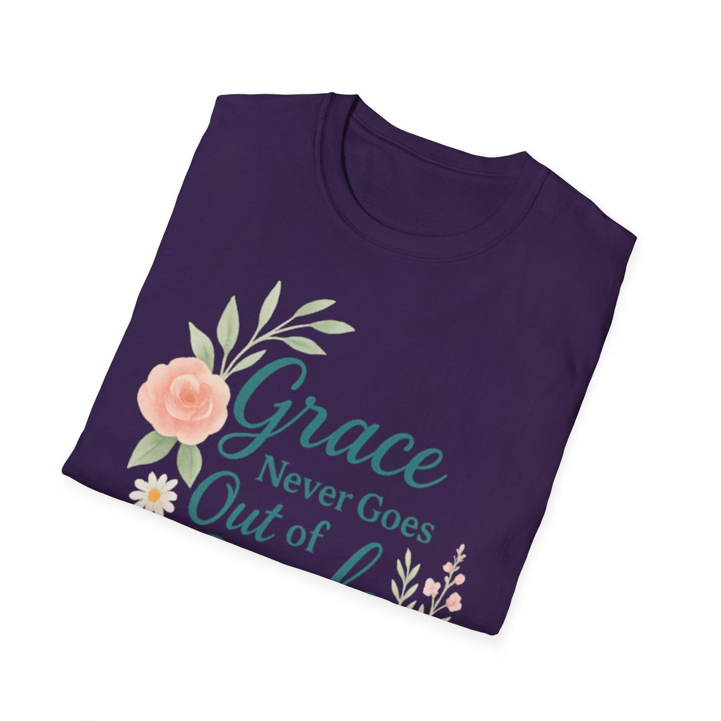 Grace Never Goes Out of Style - Floral Quote T-Shirt - Shirt Happens Graphics