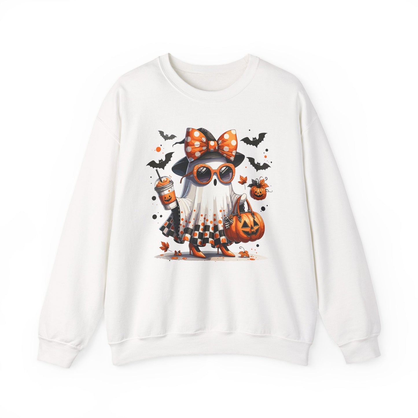 Halloween Jellyfish Sweatshirt, Unisex Cozy Crewneck, Cute Fall Fashion, Spooky Season Apparel, Perfect for October Parties, Pumpkin [...] - Shirt Happens Graphics
