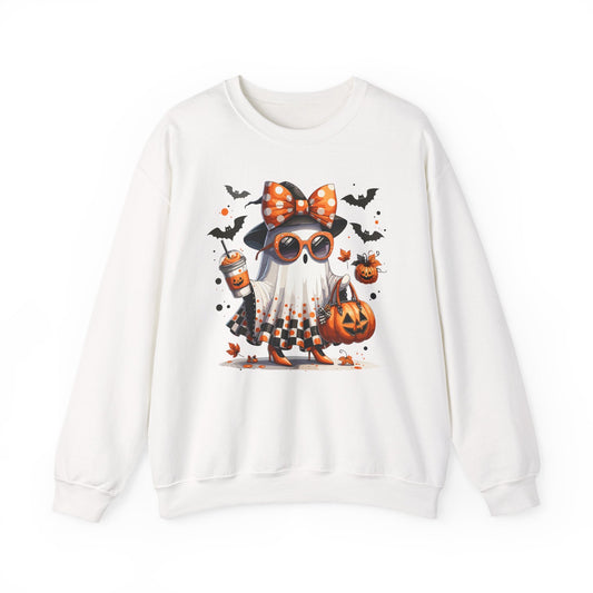 Halloween Jellyfish Sweatshirt, Unisex Cozy Crewneck, Cute Fall Fashion, Spooky Season Apparel, Perfect for October Parties, Pumpkin [...] - Shirt Happens Graphics