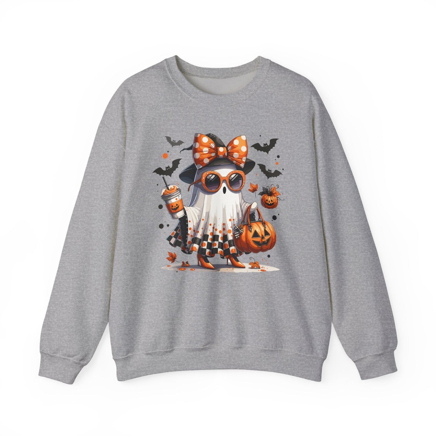 Halloween Jellyfish Sweatshirt, Unisex Cozy Crewneck, Cute Fall Fashion, Spooky Season Apparel, Perfect for October Parties, Pumpkin [...] - Shirt Happens Graphics