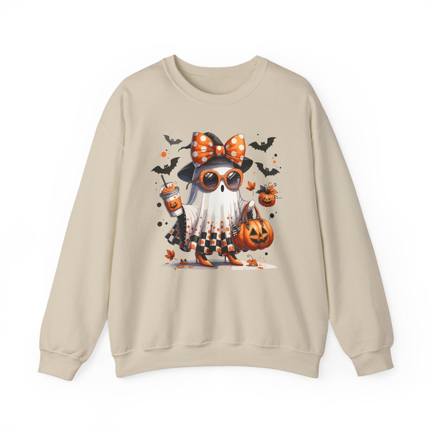 Halloween Jellyfish Sweatshirt, Unisex Cozy Crewneck, Cute Fall Fashion, Spooky Season Apparel, Perfect for October Parties, Pumpkin [...] - Shirt Happens Graphics