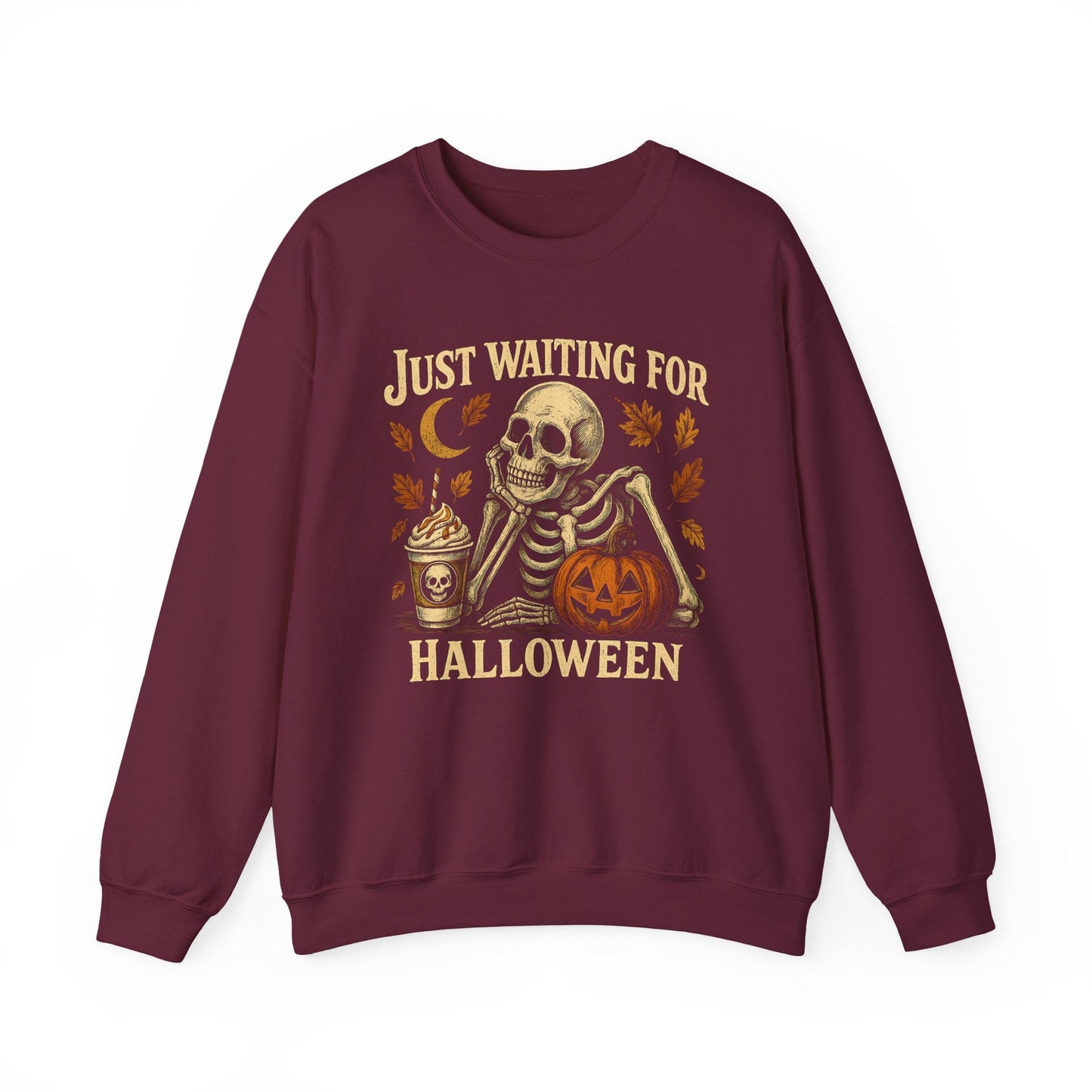 Halloween Skeleton Sweatshirt | Unisex Crewneck | Spooky Autumn Vibes | Fall Apparel | Perfect for Halloween Parties, Festive Gatherings - Shirt Happens Graphics