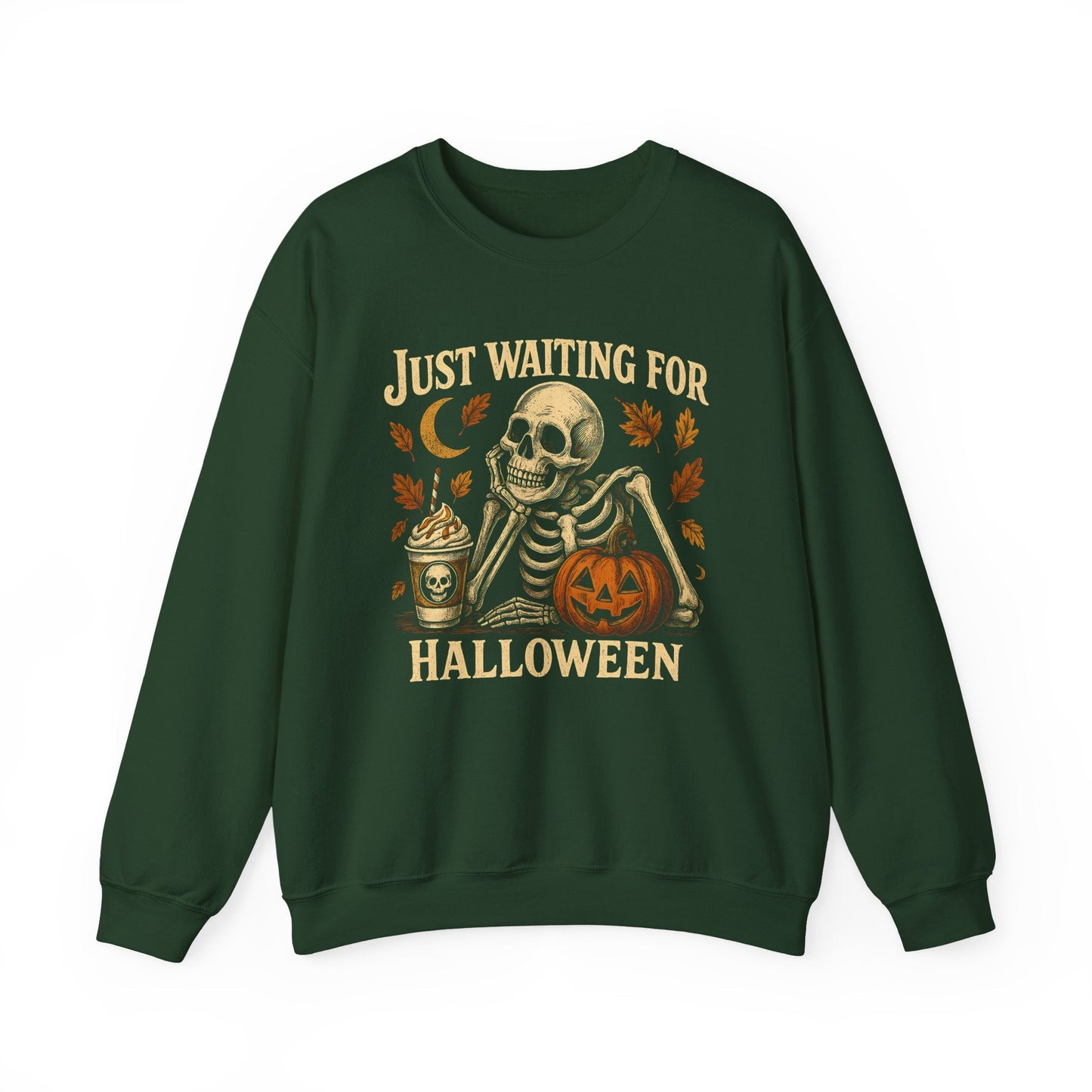 Halloween Skeleton Sweatshirt | Unisex Crewneck | Spooky Autumn Vibes | Fall Apparel | Perfect for Halloween Parties, Festive Gatherings - Shirt Happens Graphics