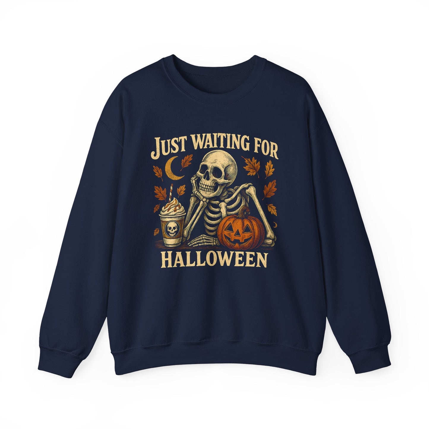 Halloween Skeleton Sweatshirt | Unisex Crewneck | Spooky Autumn Vibes | Fall Apparel | Perfect for Halloween Parties, Festive Gatherings - Shirt Happens Graphics