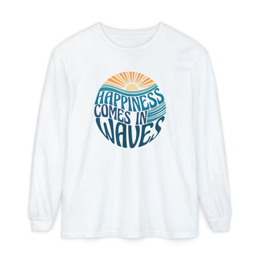 Happiness Comes in Waves Tee, Beachwear, Casual Outfit, Gift for Ocean Lovers, Summer Apparel - Shirt Happens Graphics