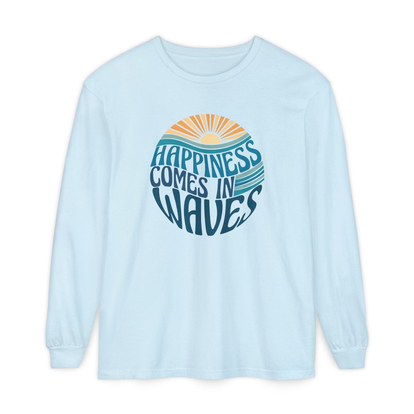 Happiness Comes in Waves Tee, Beachwear, Casual Outfit, Gift for Ocean Lovers, Summer Apparel - Shirt Happens Graphics