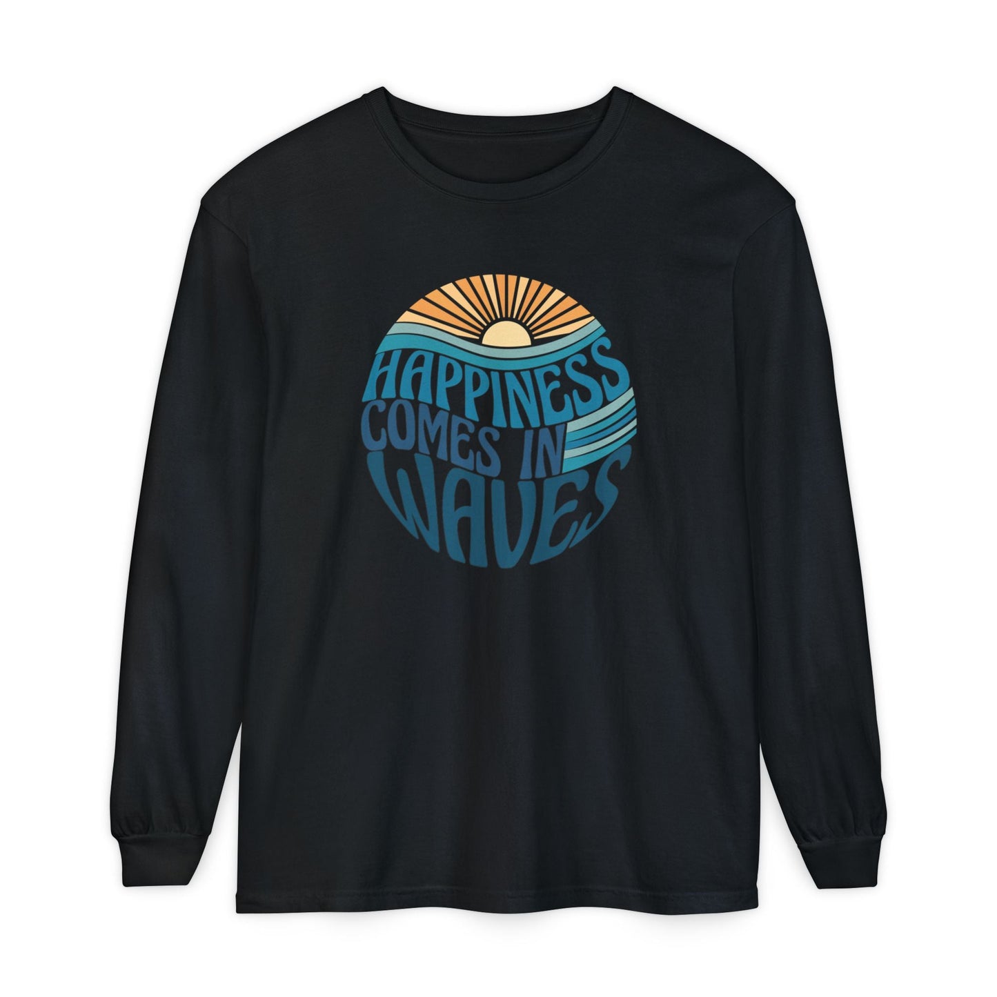 Happiness Comes in Waves Tee, Beachwear, Casual Outfit, Gift for Ocean Lovers, Summer Apparel - Shirt Happens Graphics