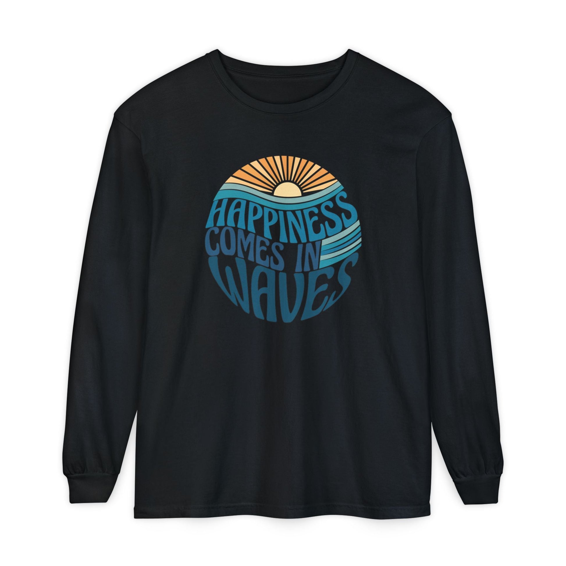 Happiness Comes in Waves Tee, Beachwear, Casual Outfit, Gift for Ocean Lovers, Summer Apparel - Shirt Happens Graphics