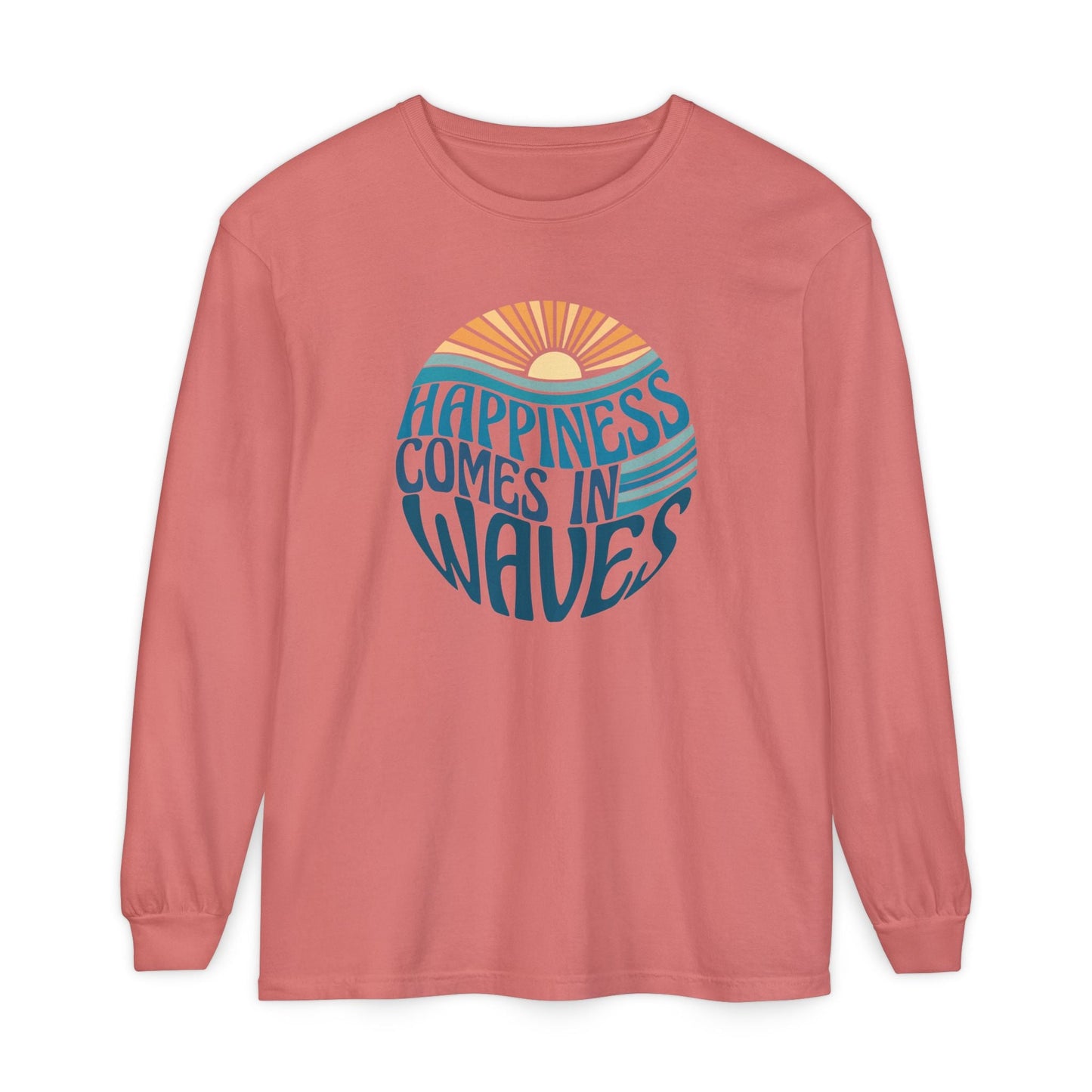 Happiness Comes in Waves Tee, Beachwear, Casual Outfit, Gift for Ocean Lovers, Summer Apparel - Shirt Happens Graphics
