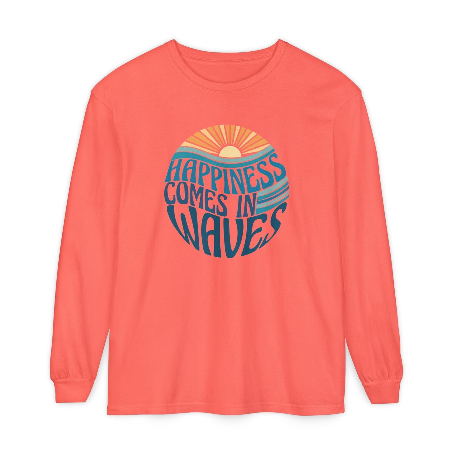 Happiness Comes in Waves Tee, Beachwear, Casual Outfit, Gift for Ocean Lovers, Summer Apparel - Shirt Happens Graphics