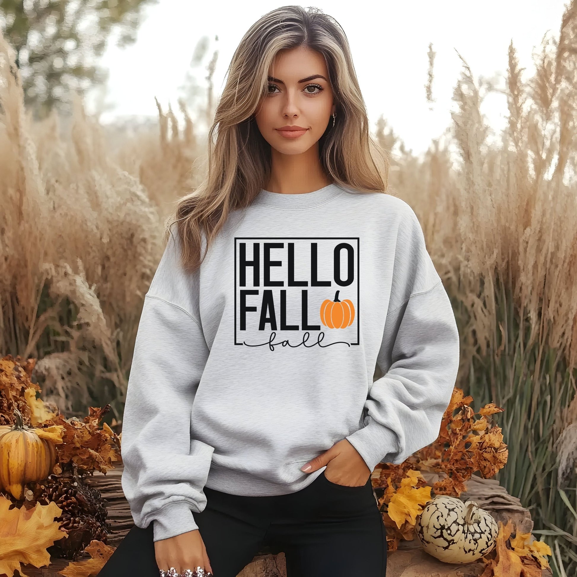 Hello Fall Cozy Fall Sweatshirt - Shirt Happens Graphics
