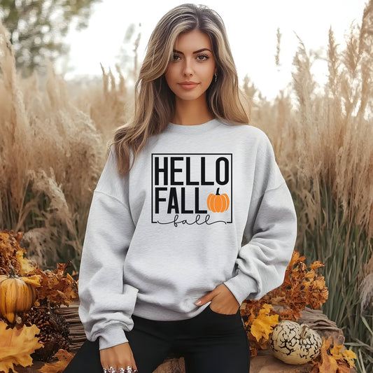 Hello Fall Cozy Fall Sweatshirt - Shirt Happens Graphics