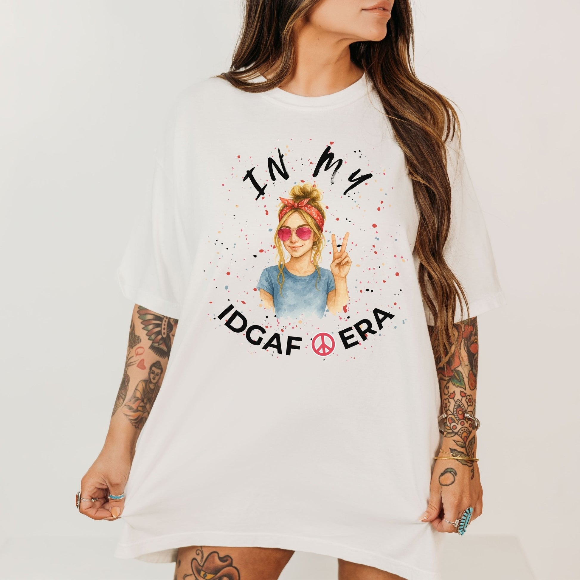IDGAF ERA - Trendy Graphic T-Shirt for Casual Vibes - Perfect Gift for Friends, Birthday Celebration, Festivals, Everyday Wear, Unique Style - Shirt Happens Graphics