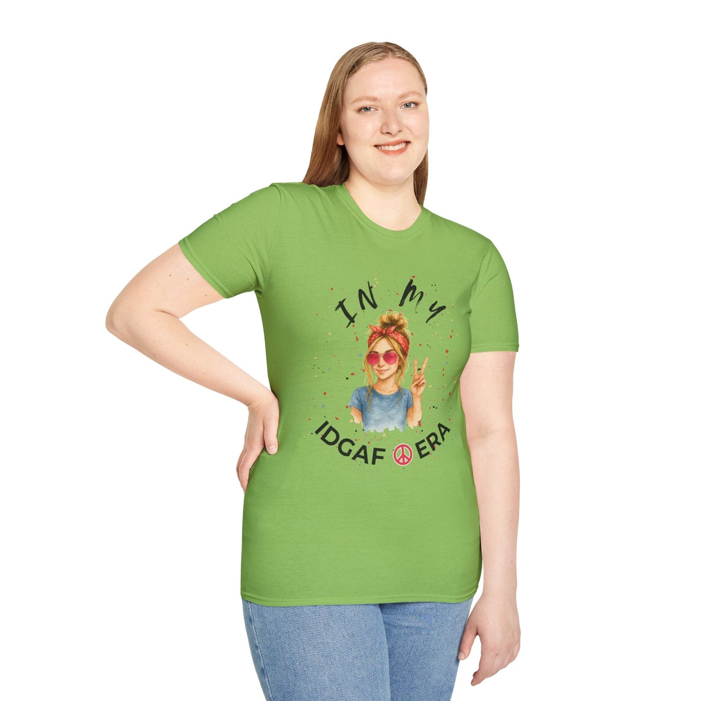 IDGAF ERA - Trendy Graphic T-Shirt for Casual Vibes - Perfect Gift for Friends, Birthday Celebration, Festivals, Everyday Wear, Unique Style - Shirt Happens Graphics