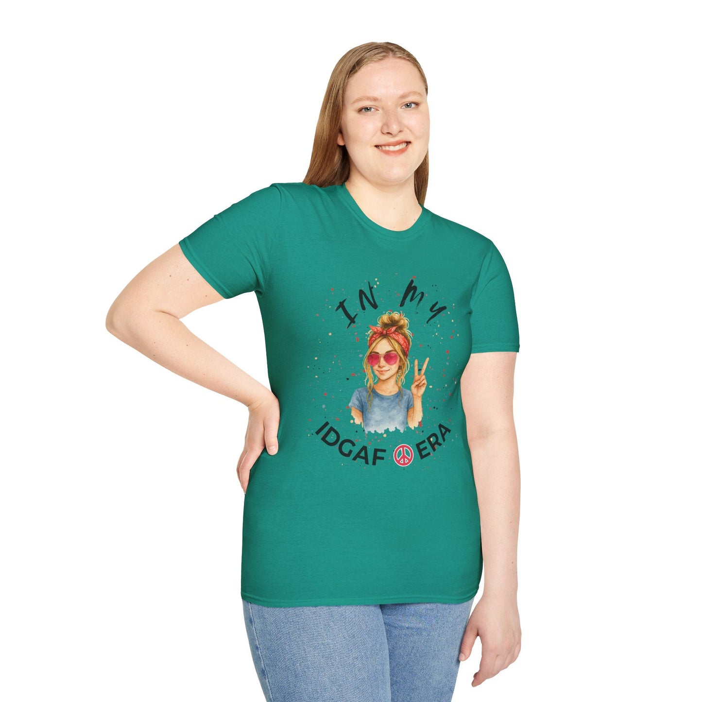 IDGAF ERA - Trendy Graphic T-Shirt for Casual Vibes - Perfect Gift for Friends, Birthday Celebration, Festivals, Everyday Wear, Unique Style - Shirt Happens Graphics