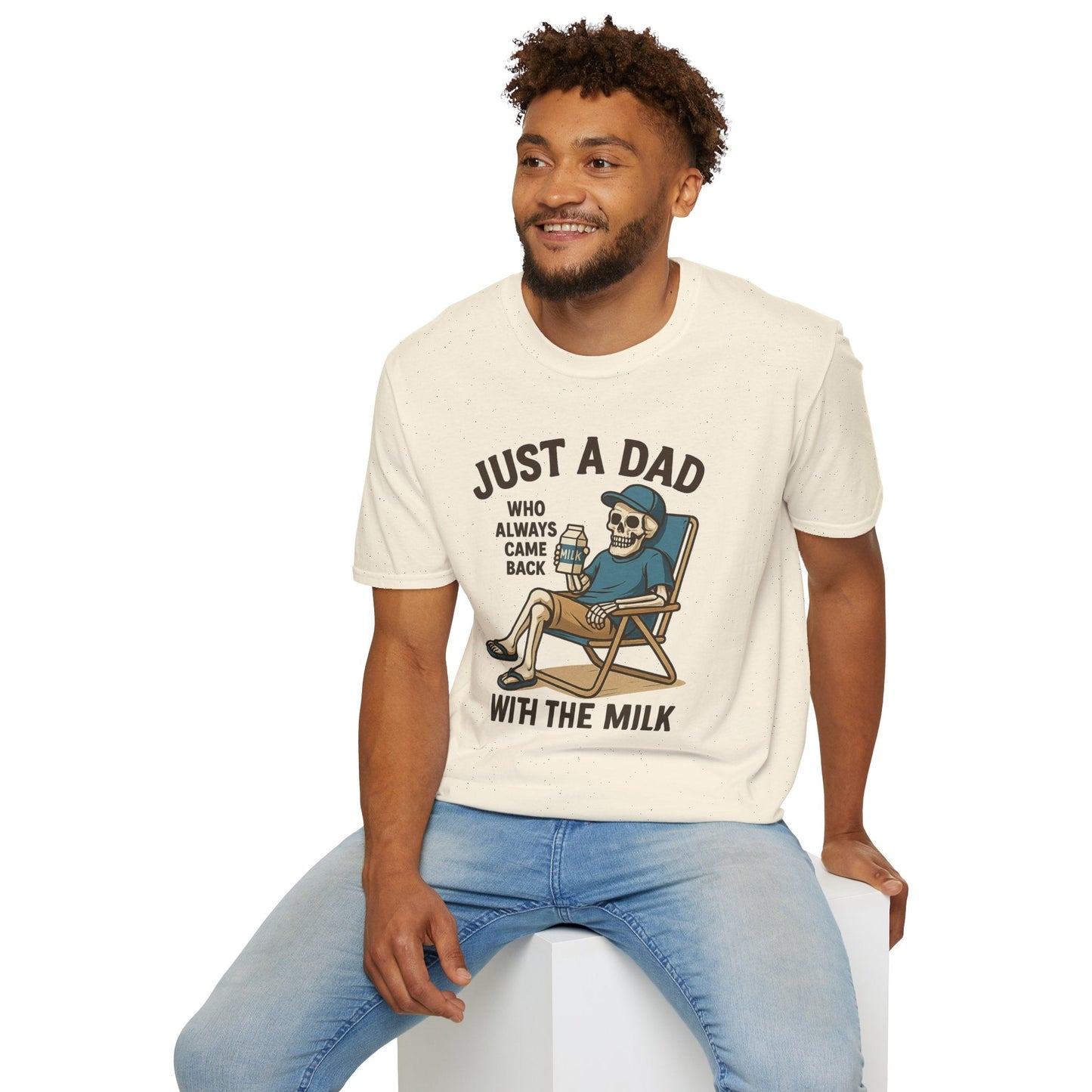 Just a Dad with the Milk Tee, Funny Father's Day Shirt - Shirt Happens Graphics