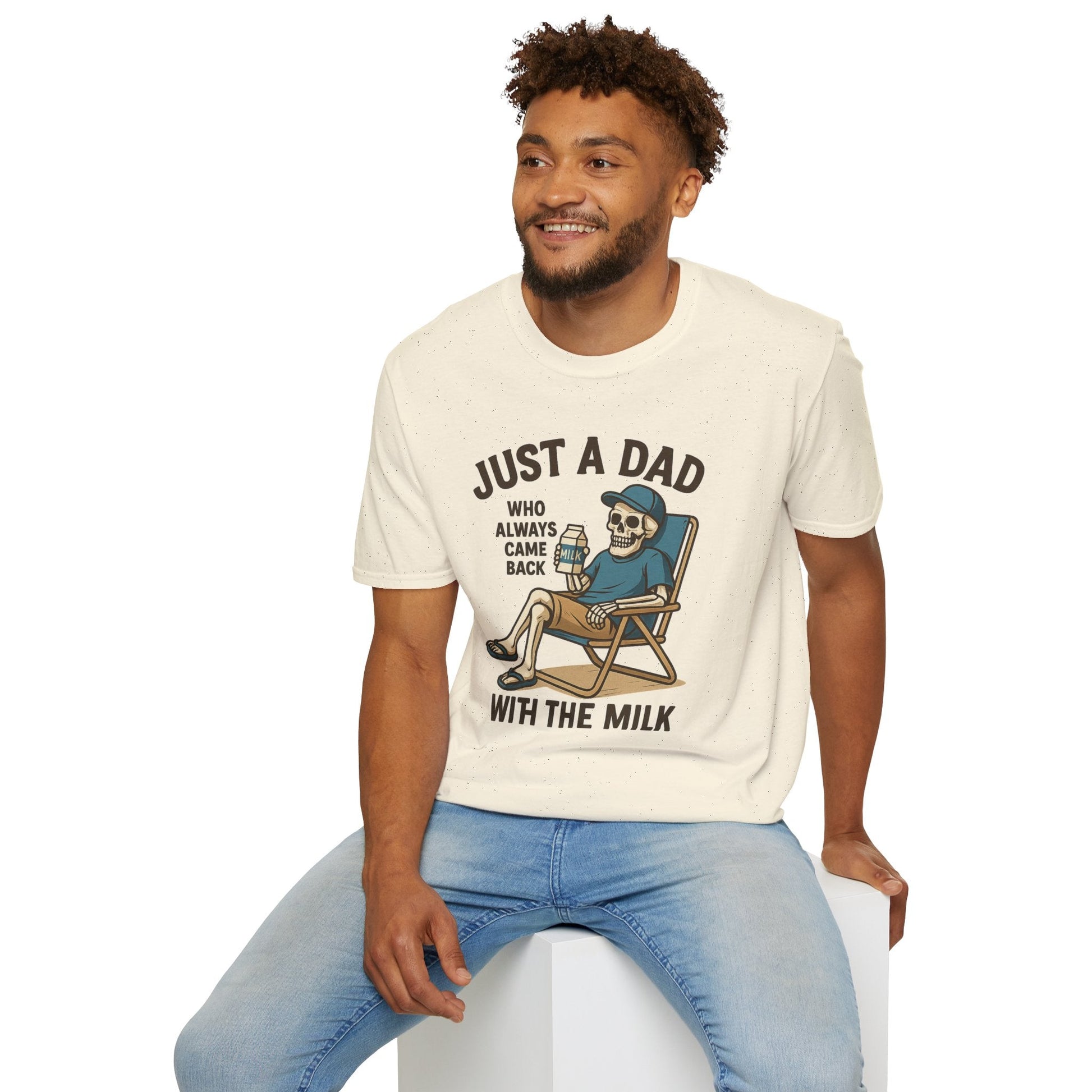 Just a Dad with the Milk Tee, Funny Father's Day Shirt - Shirt Happens Graphics