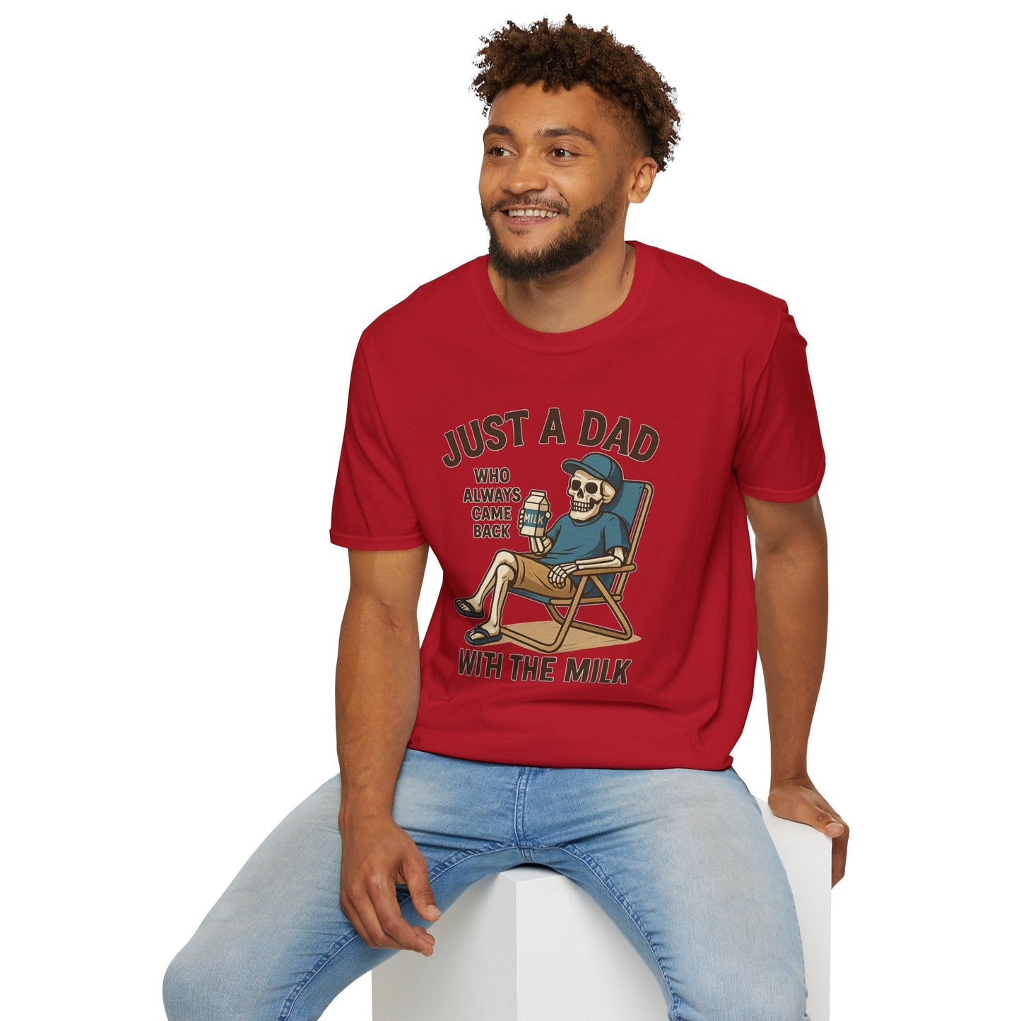 Just a Dad with the Milk Tee, Funny Father's Day Shirt - Shirt Happens Graphics
